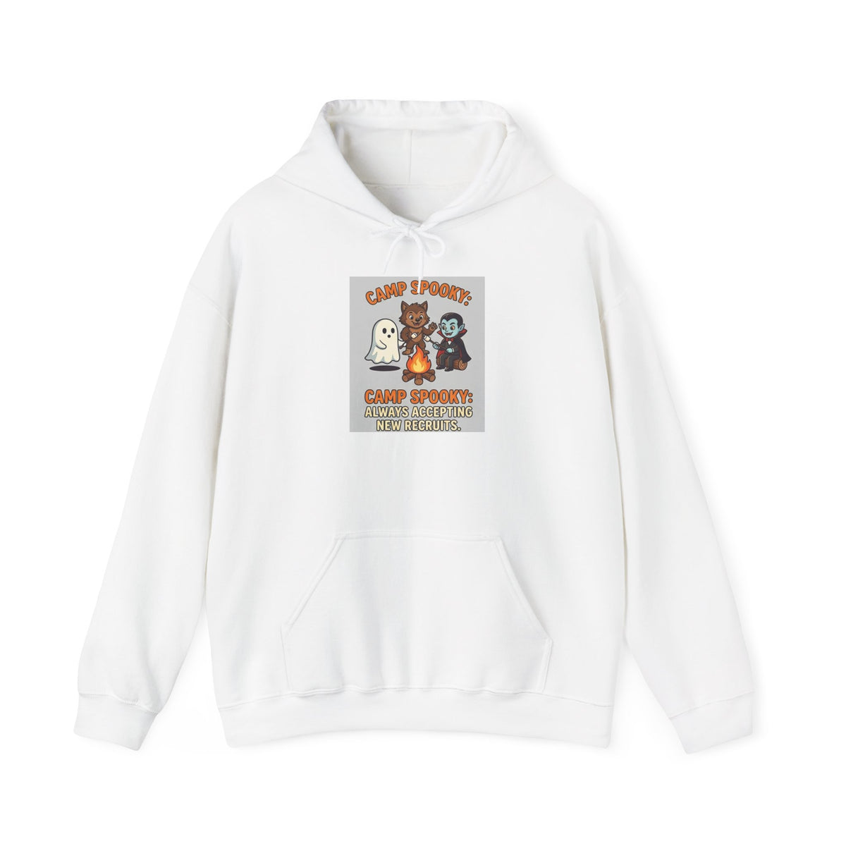 Halloween Camp Ghost Hoodie — "Camp Spooky" Cute Ghosts & Bonfire Sweatshirt