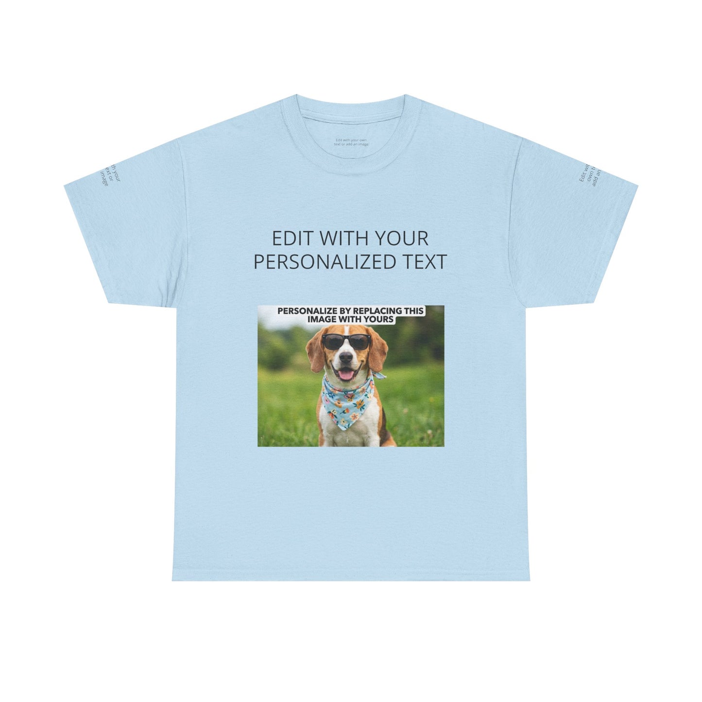 Fully Customizable Multi-Photo T-Shirt – Personalized Text & Image 5-Zone Tee