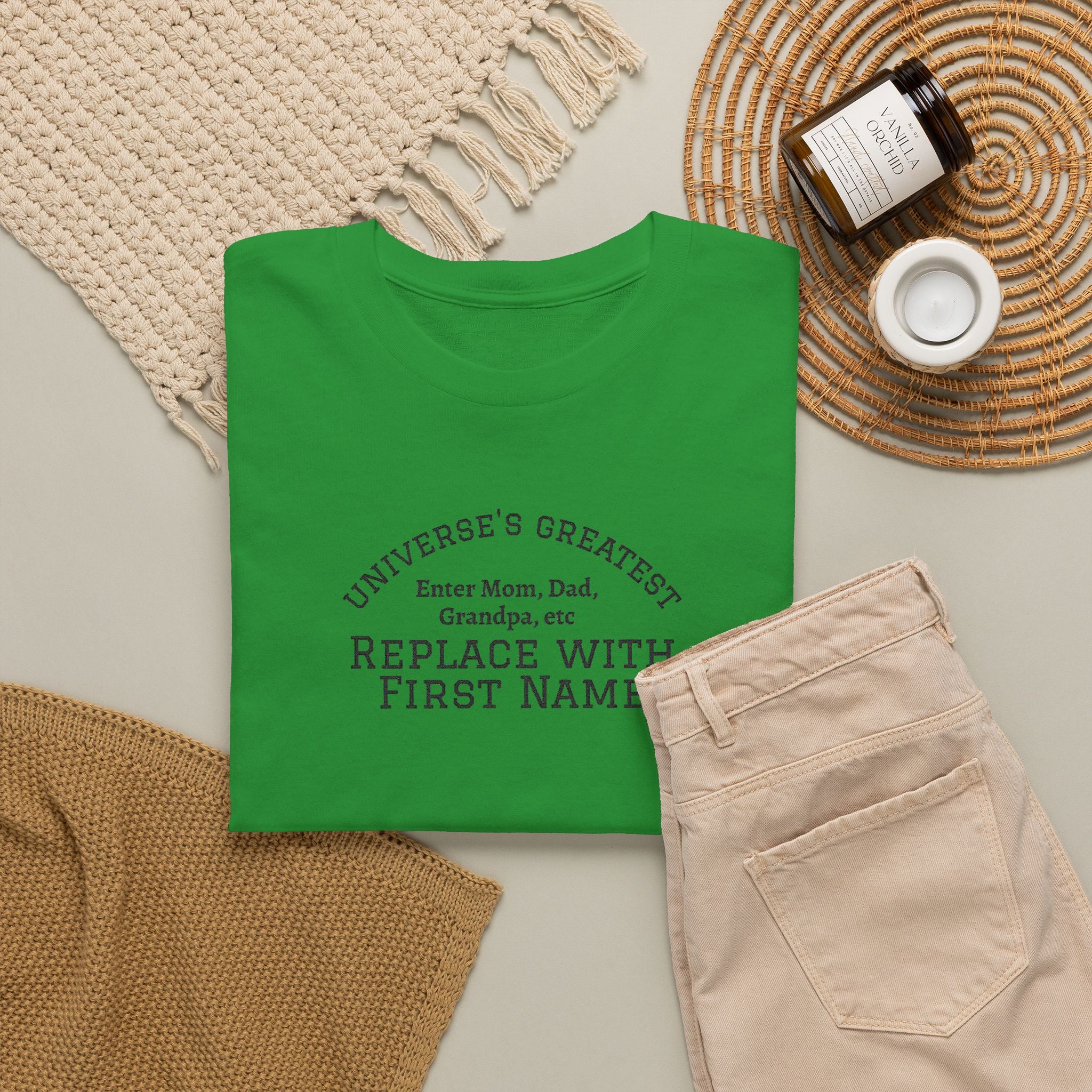 Universe's Greatest Mom, Dad, or More Personalized and Embroidered T-Shirt