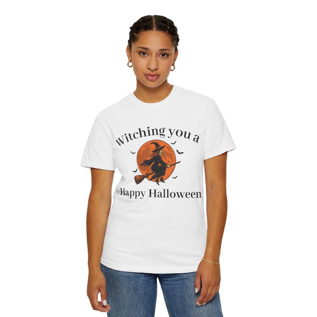 Halloween Witch T-Shirt — "Witching You a Happy Halloween" Graphic Tee