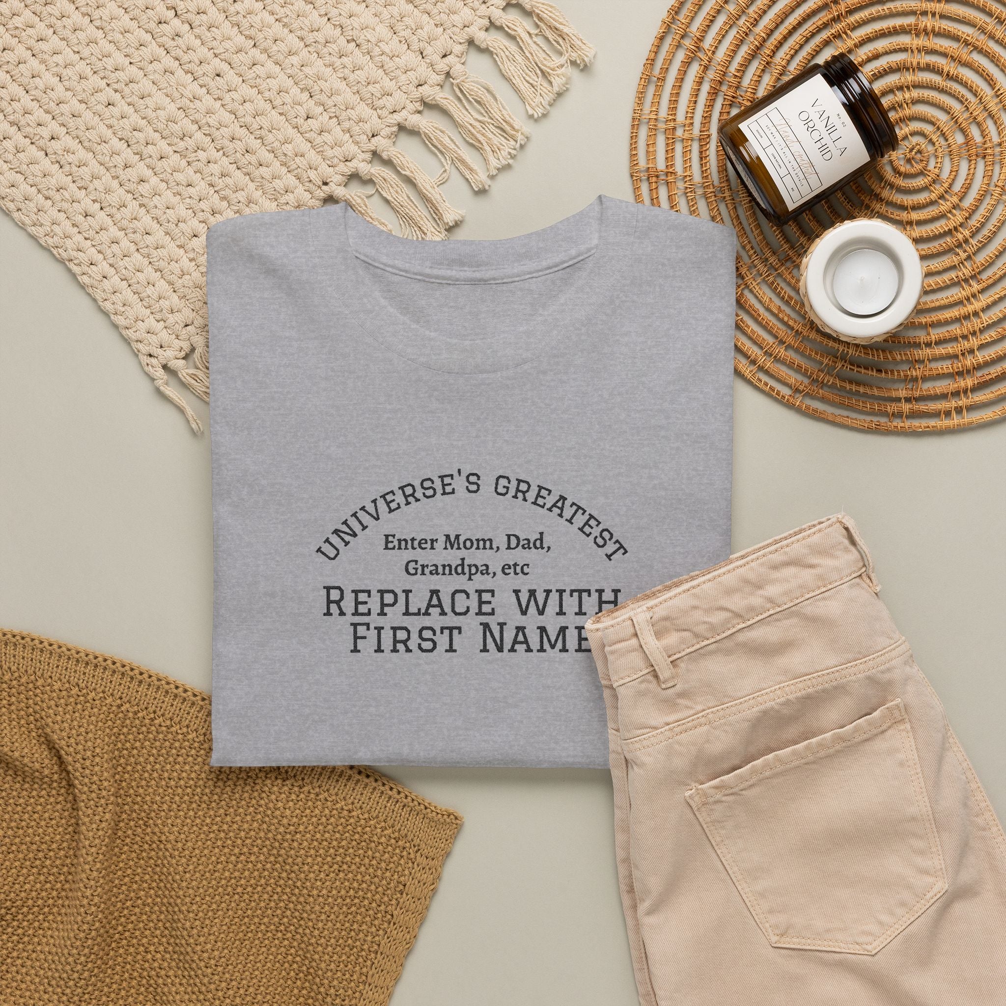 Universe's Greatest Mom, Dad, or More Personalized and Embroidered T-Shirt