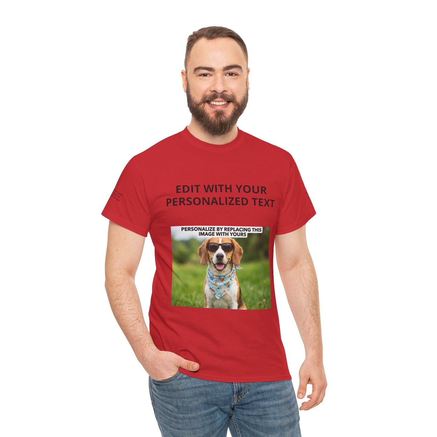 Fully Customizable Multi-Photo T-Shirt – Personalized Text & Image 5-Zone Tee