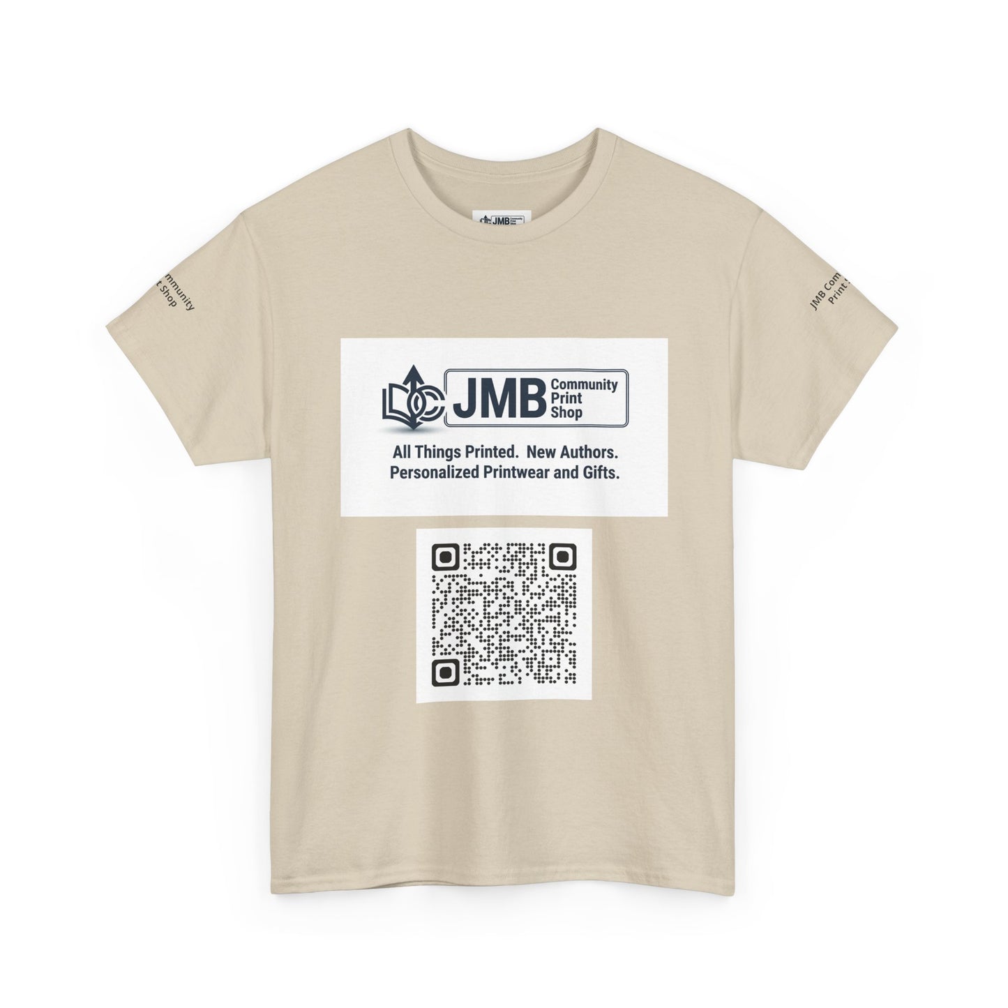 JMB Community Print Shop Logo Tee — Personalized Print & New Authors Promotional T‑Shirt