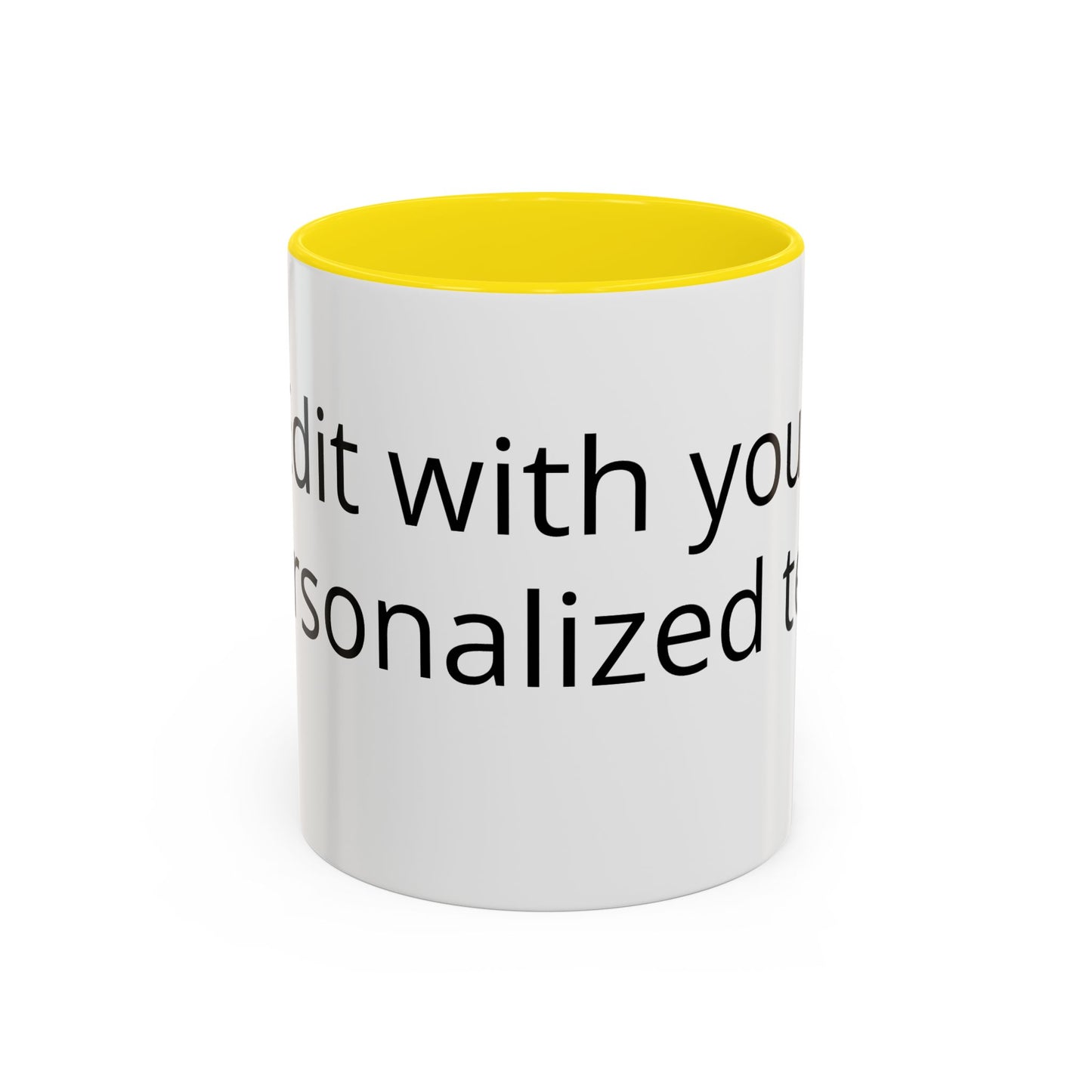 Personalized Accent Coffee Mug — Custom Text Black-Trim 11/15oz