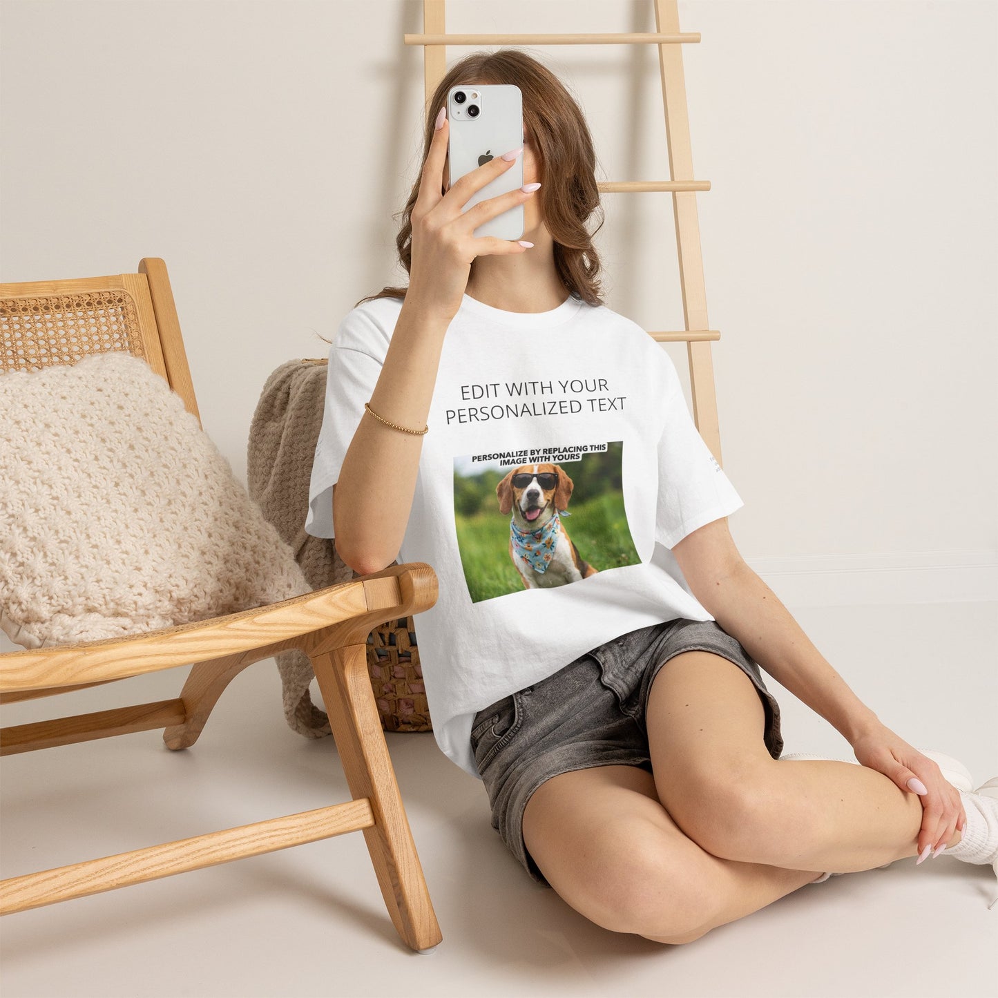 Fully Customizable Multi-Photo T-Shirt – Personalized Text & Image 5-Zone Tee