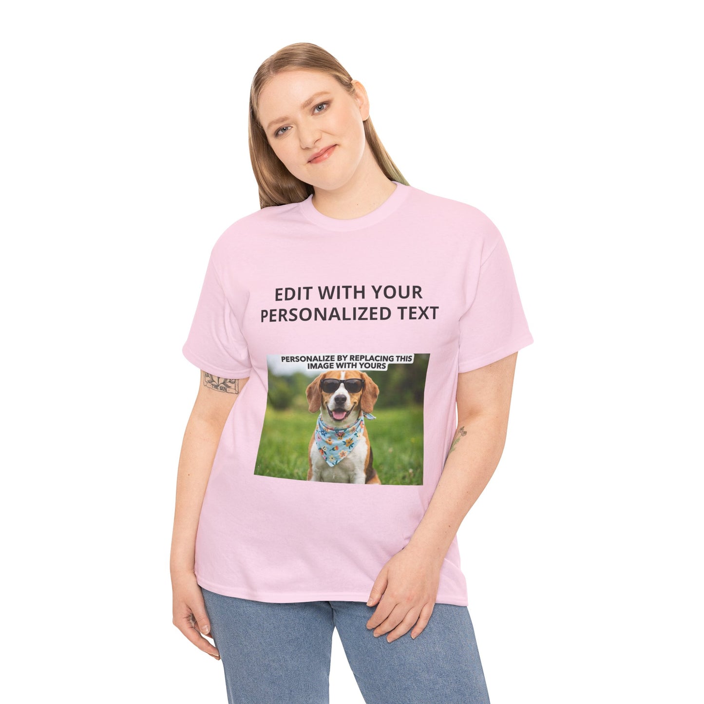 Fully Customizable Multi-Photo T-Shirt – Personalized Text & Image 2-Zone Tee