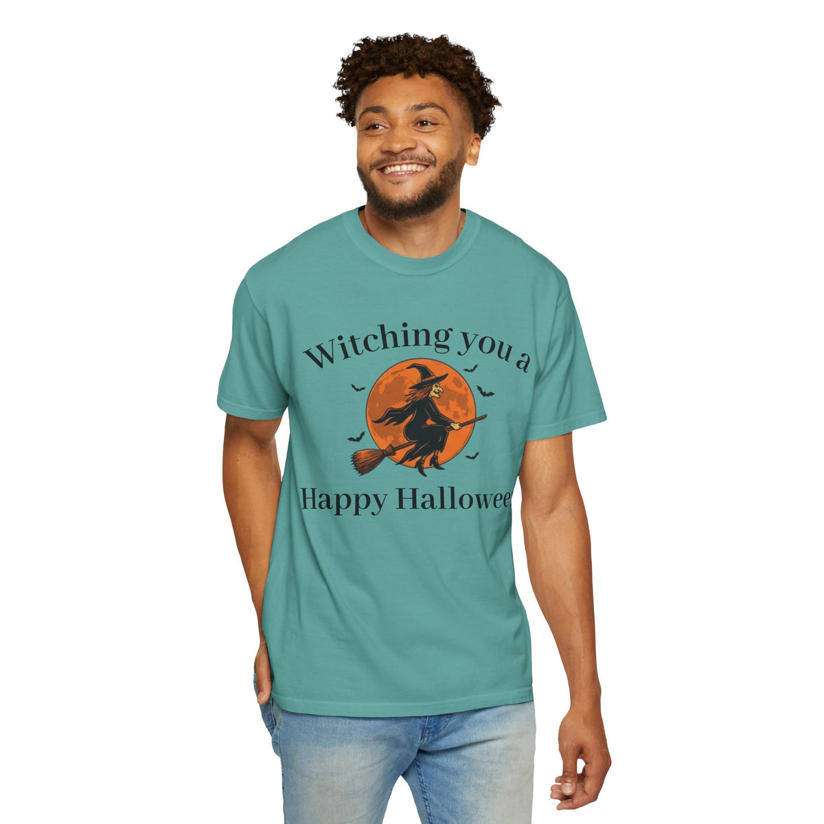 Halloween Witch T-Shirt — "Witching You a Happy Halloween" Graphic Tee