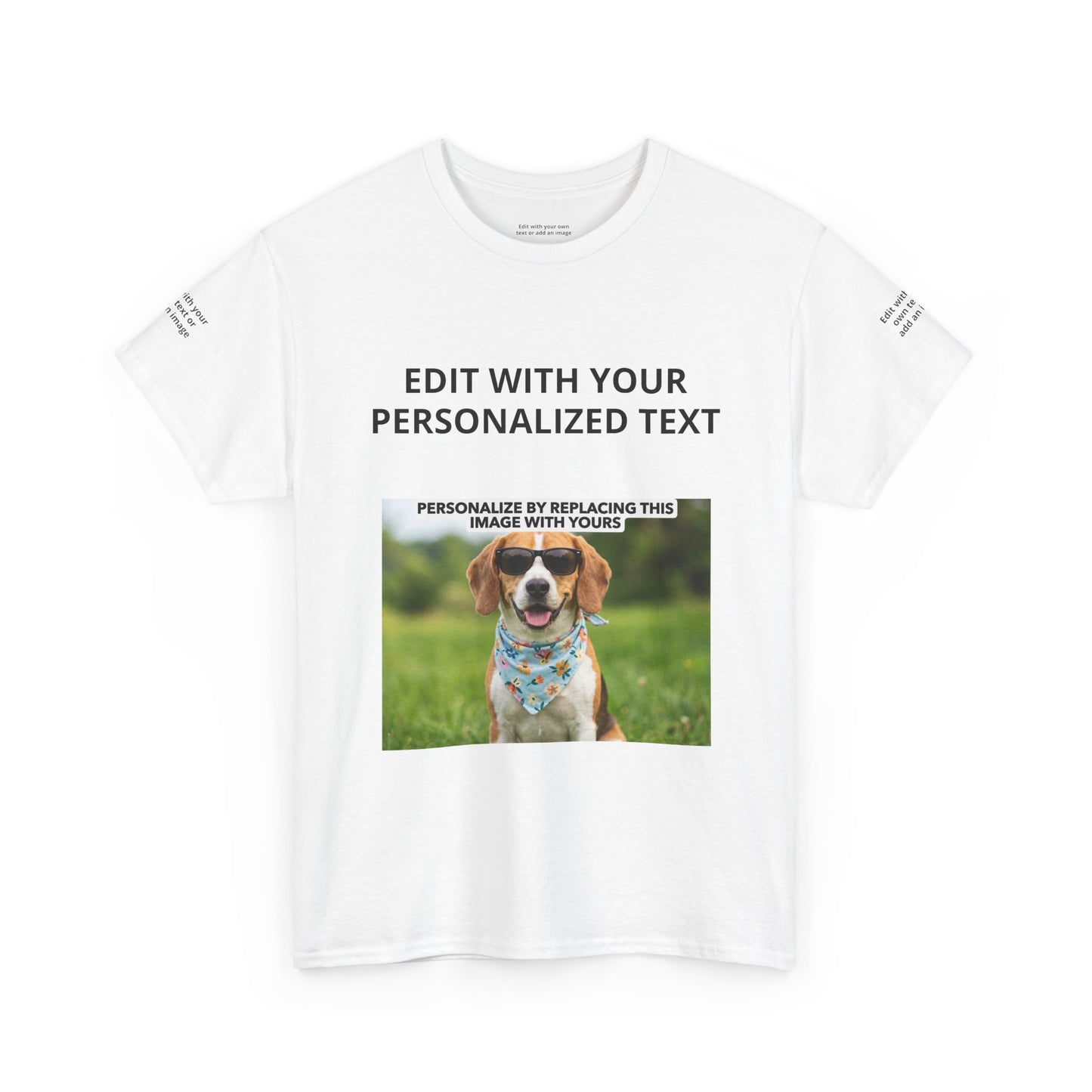 Fully Customizable Multi-Photo T-Shirt – Personalized Text & Image 5-Zone Tee