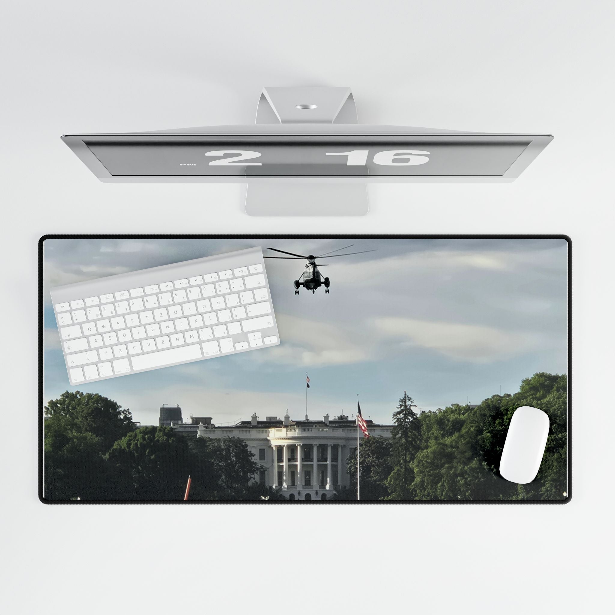 White House & Helicopter Mouse Pad — Washington D.C. Scenic
