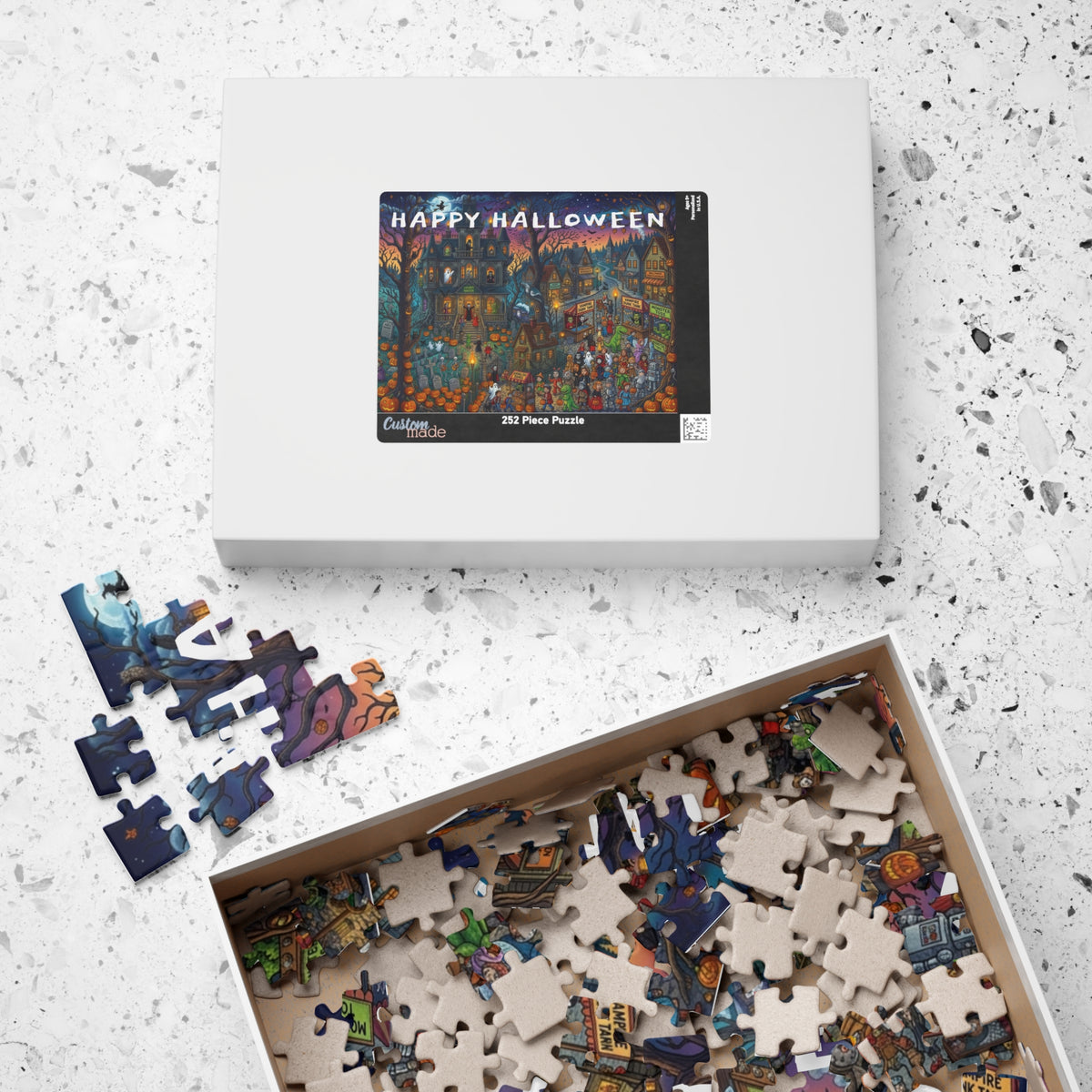 Happy Halloween Haunted House Puzzle – Spooky Pumpkin Patch Jigsaw (110–1014 pcs)