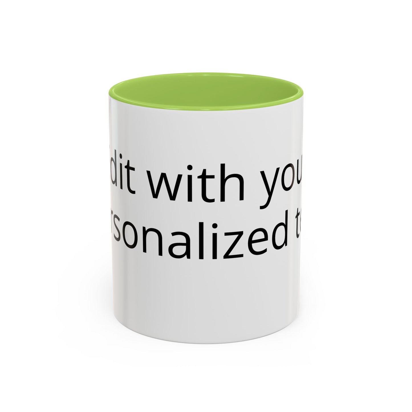 Personalized Accent Coffee Mug — Custom Text Black-Trim 11/15oz
