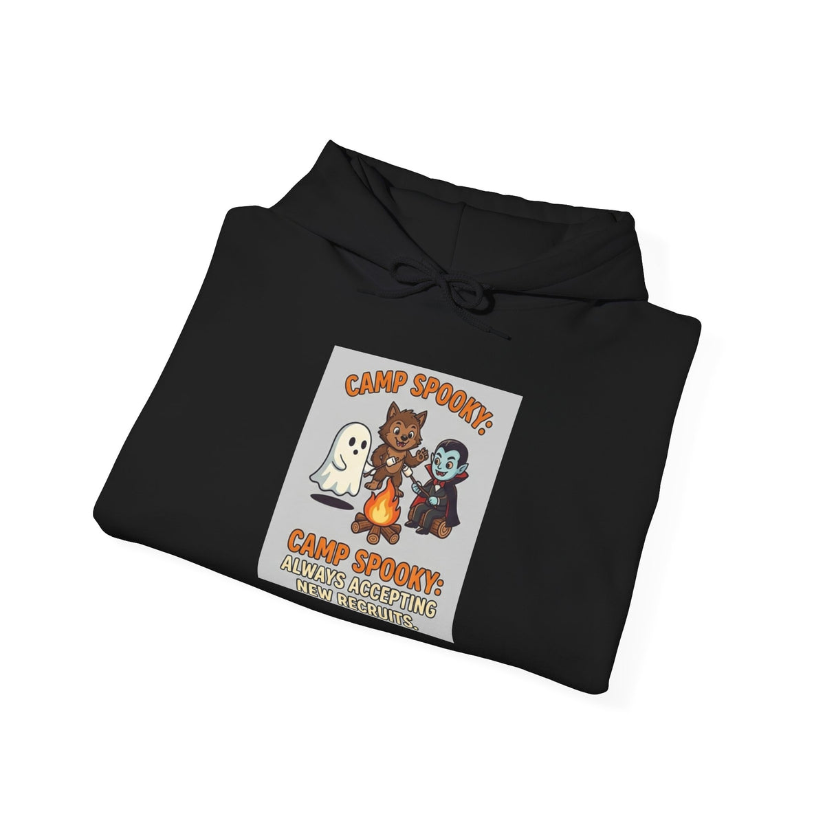 Halloween Camp Ghost Hoodie — "Camp Spooky" Cute Ghosts & Bonfire Sweatshirt