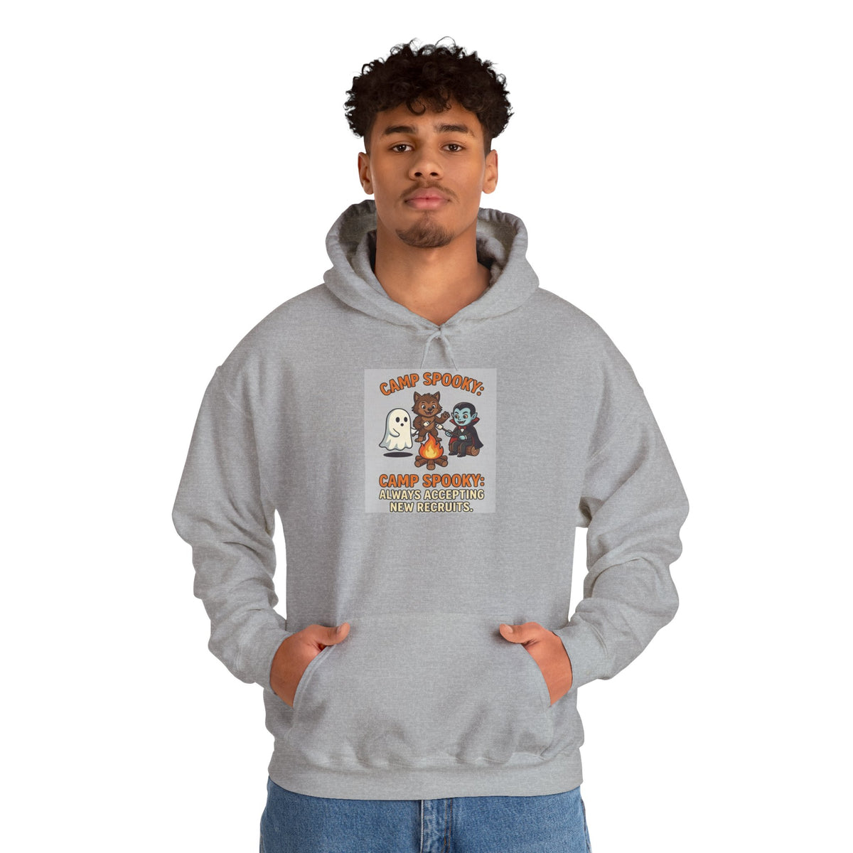Halloween Camp Ghost Hoodie — "Camp Spooky" Cute Ghosts & Bonfire Sweatshirt