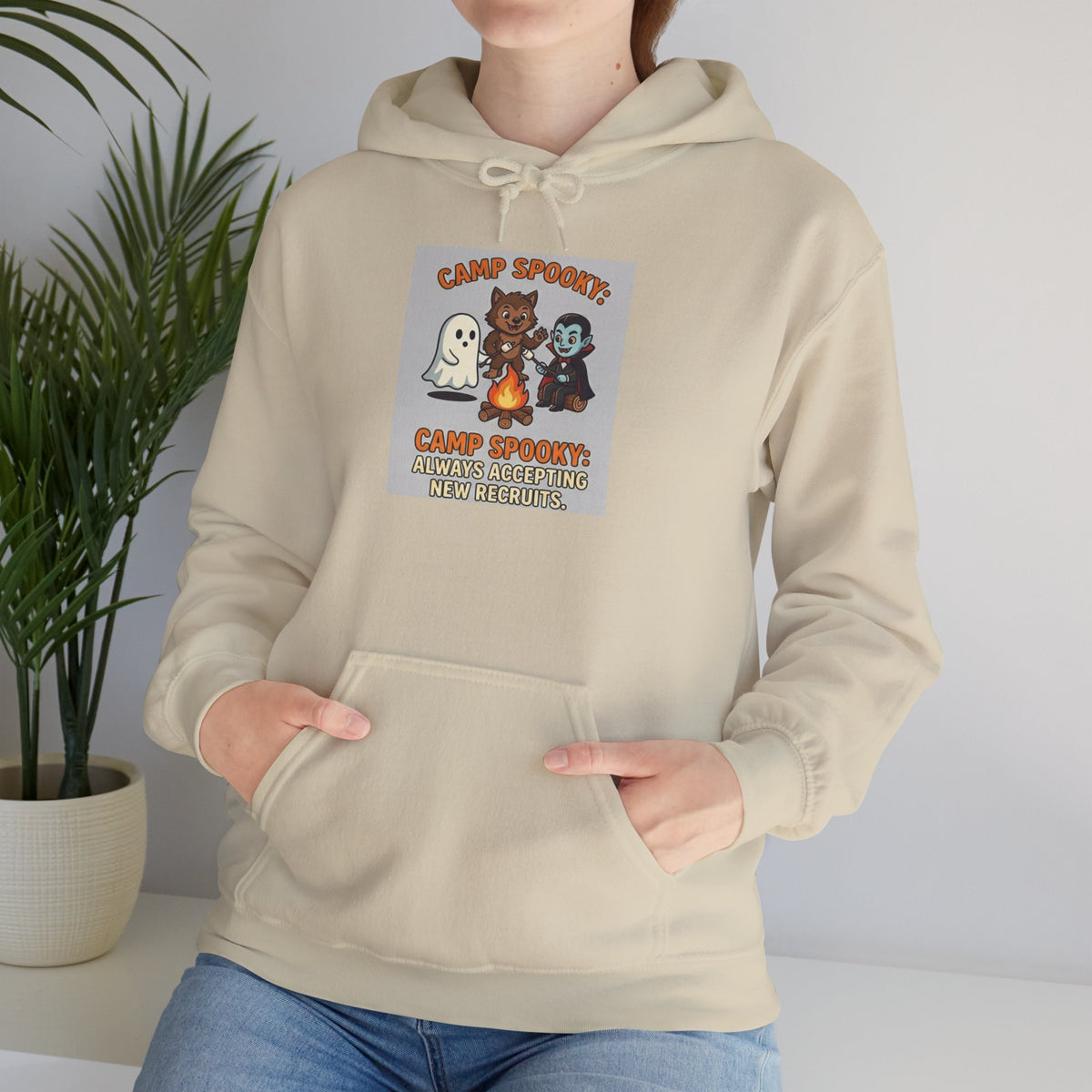 Halloween Camp Ghost Hoodie — "Camp Spooky" Cute Ghosts & Bonfire Sweatshirt