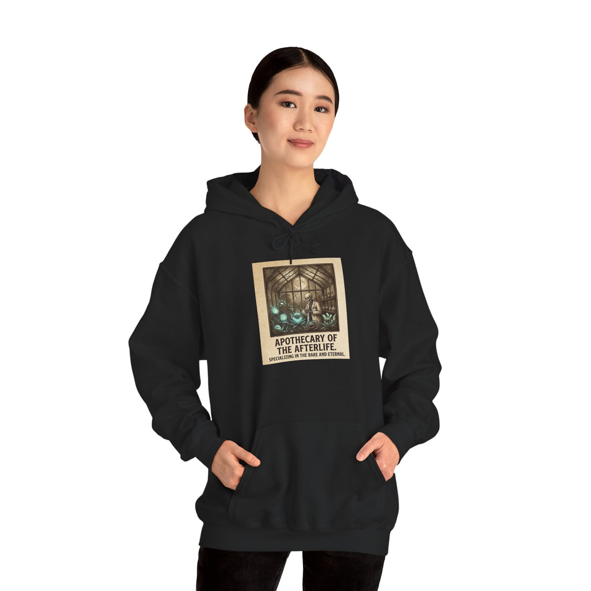 Apothecary of the Afterlife Hoodie – Gothic Vintage Potion Shop Sweatshirt