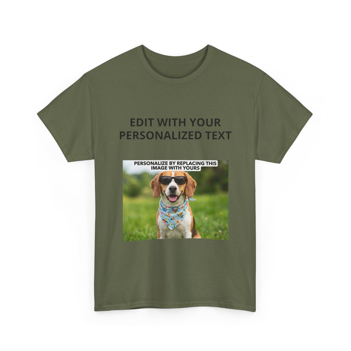 Fully Customizable Multi-Photo T-Shirt – Personalized Text & Image 2-Zone Tee
