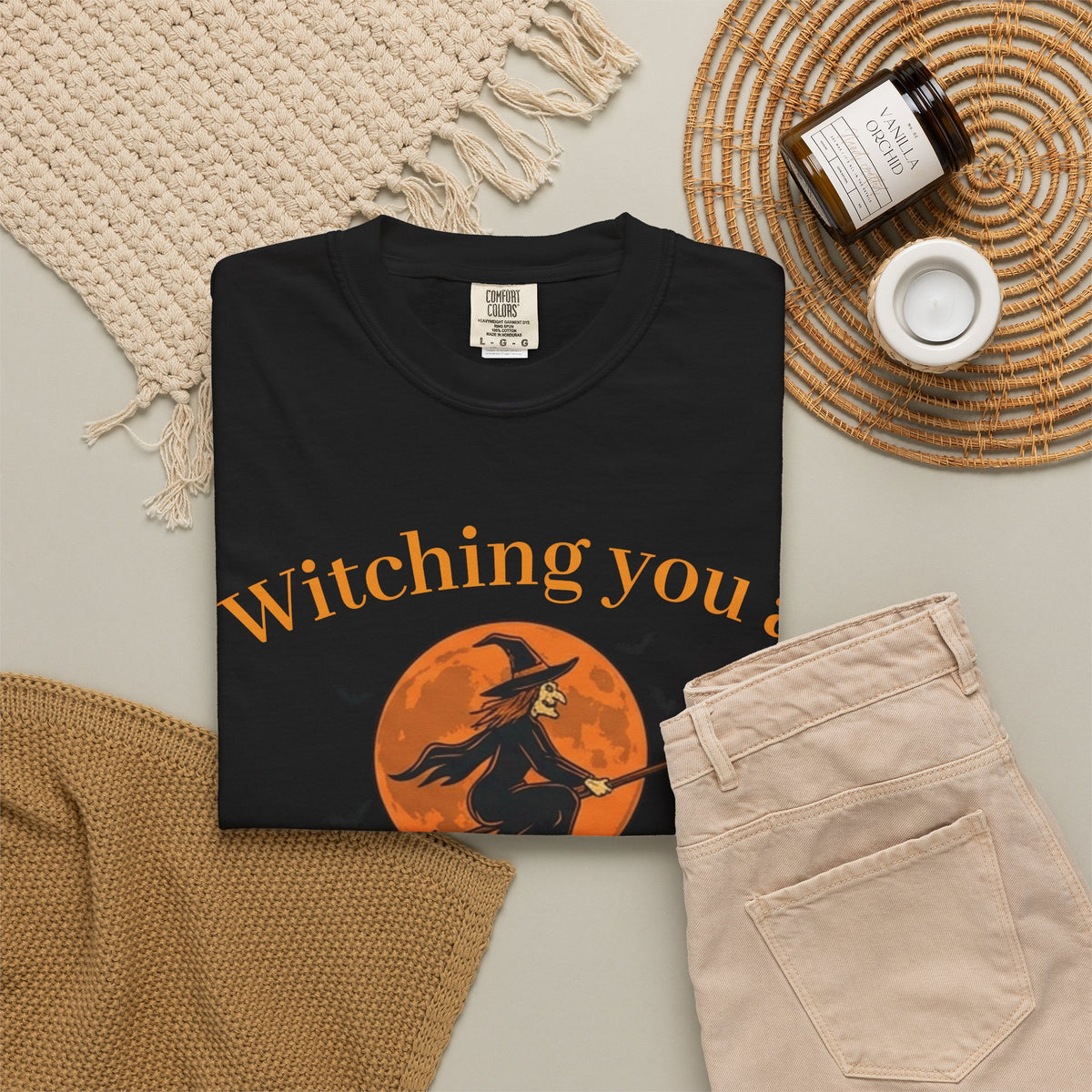 Halloween Witch T-Shirt — "Witching You a Happy Halloween" Graphic Tee