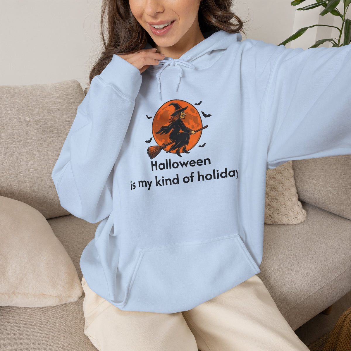 Halloween Hoodie — "Halloween is my kind of holiday" Witch Moon Sweatshirt
