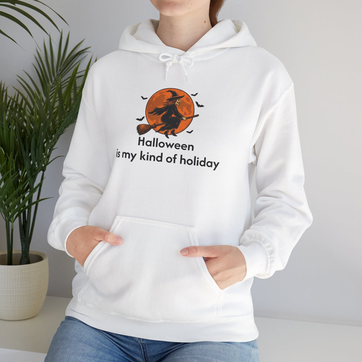 Halloween Hoodie — "Halloween is my kind of holiday" Witch Moon Sweatshirt