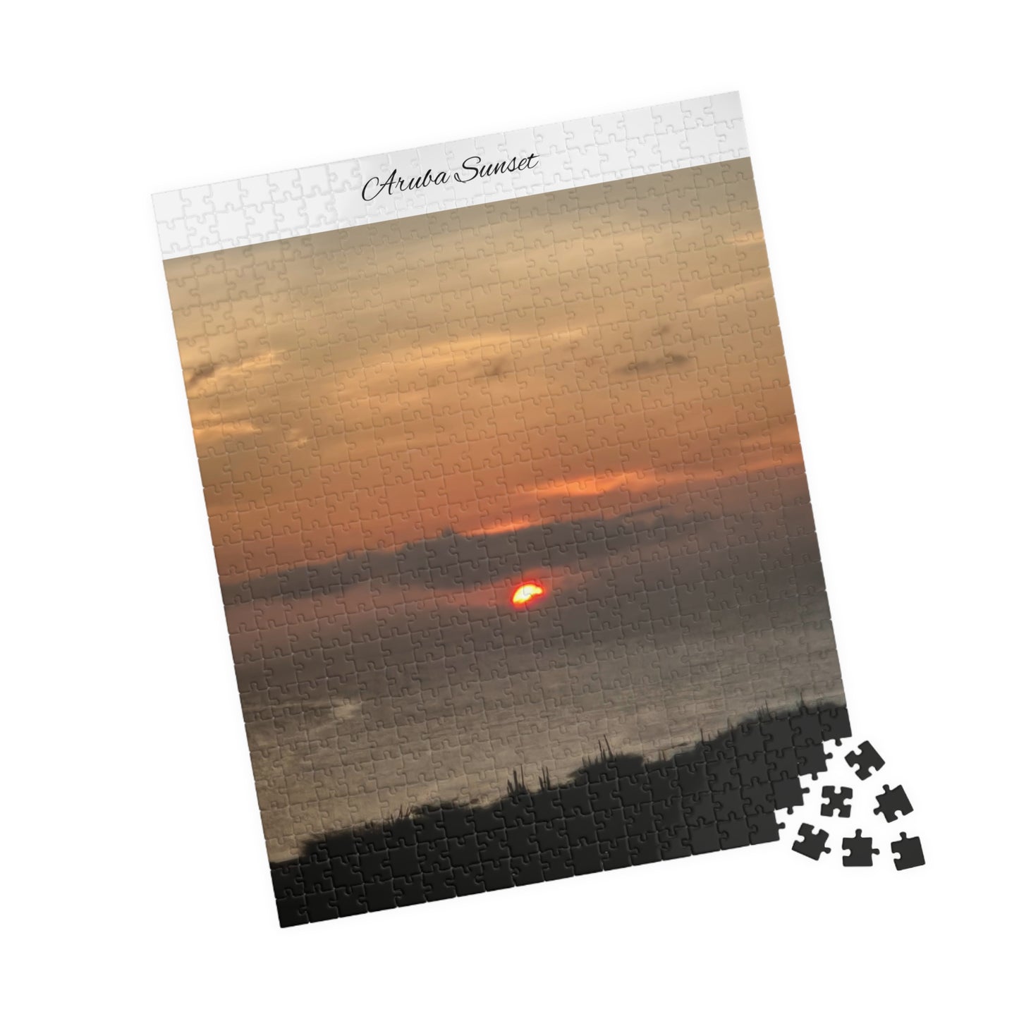 Aruba Sunset Over Ocean Puzzle — Scenic Beach Sunset Jigsaw (110–1014 pcs)