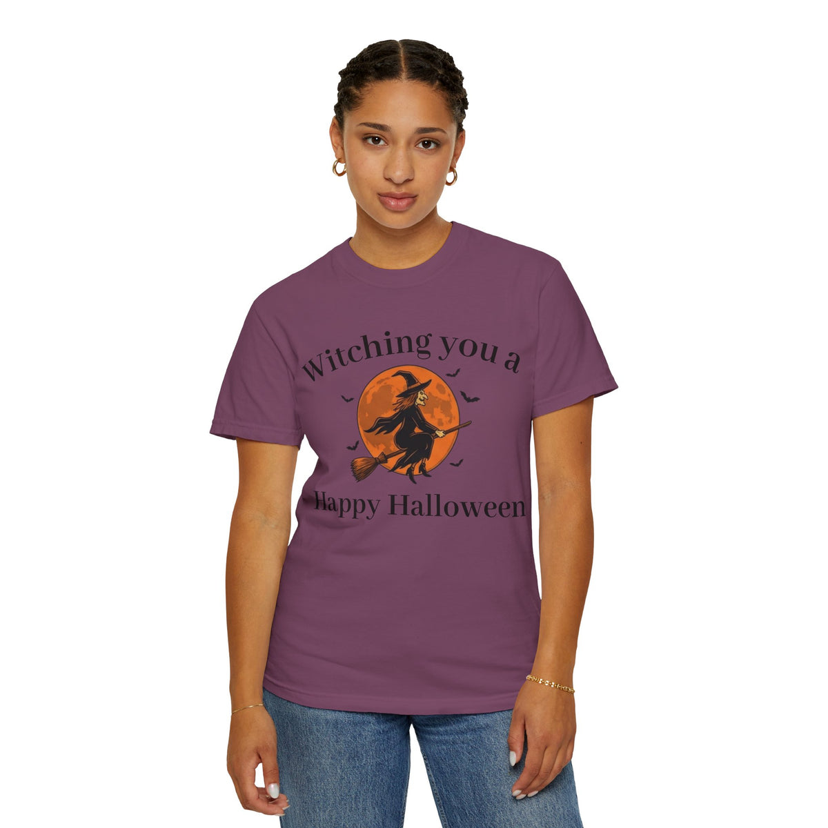 Halloween Witch T-Shirt — "Witching You a Happy Halloween" Graphic Tee