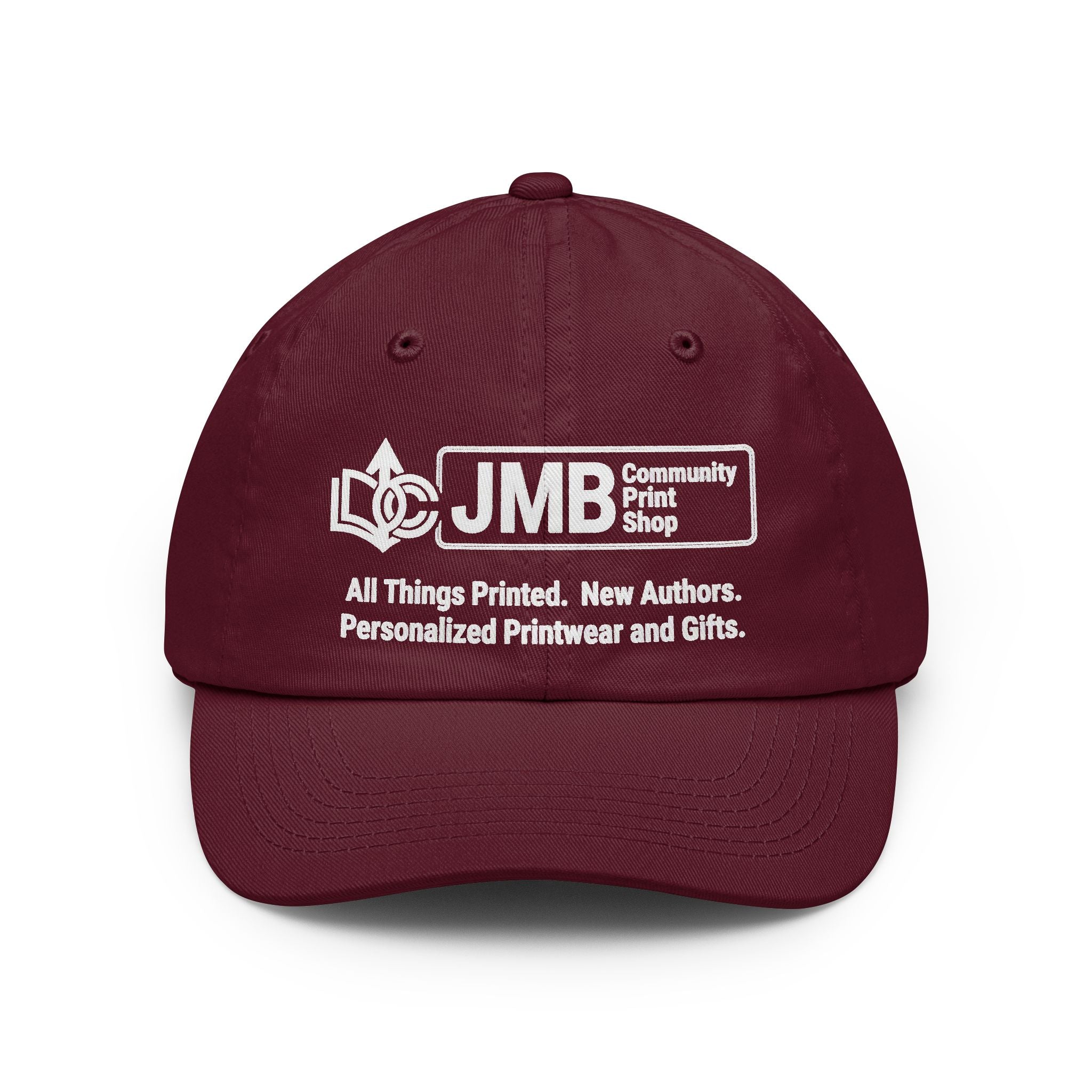 JMB Community Print Shop Logo Dad Hat — Custom Printed Classic Baseball Cap