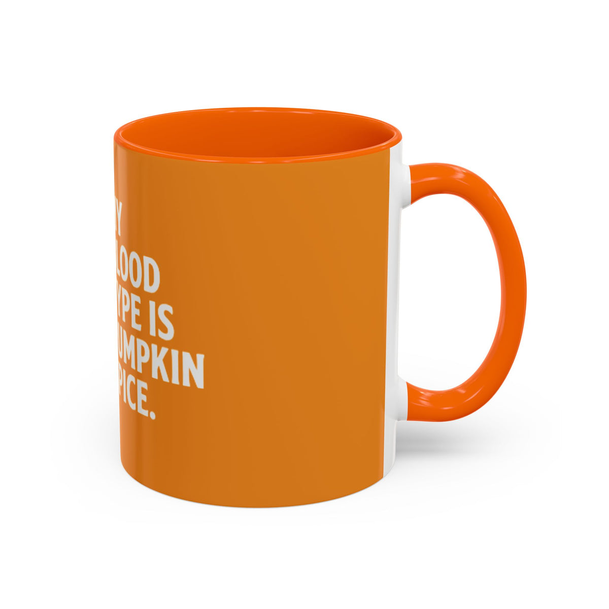 Pumpkin Spice Skull Coffee Mug — “My Blood Type Is Pumpkin Spice” Accent Mug