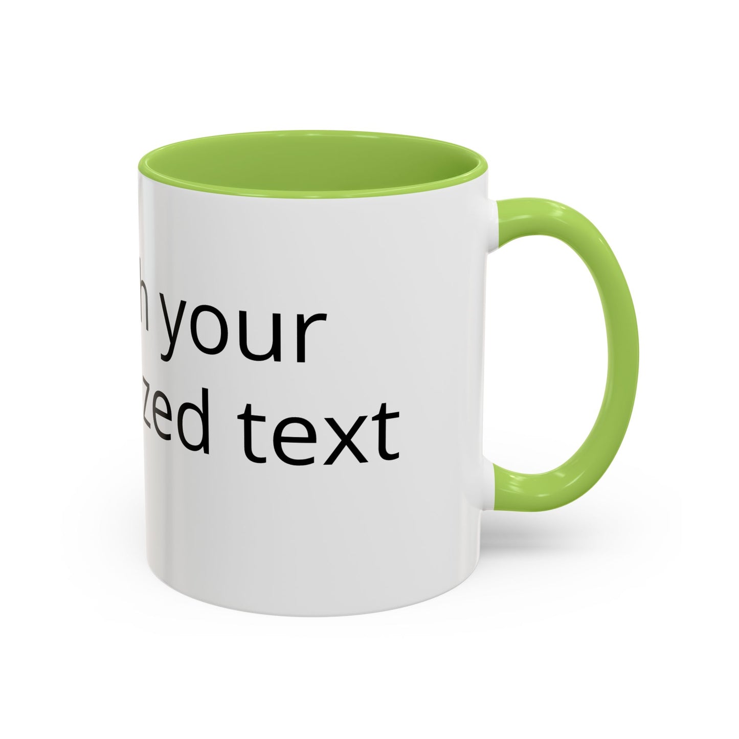 Personalized Accent Coffee Mug — Custom Text Black-Trim 11/15oz