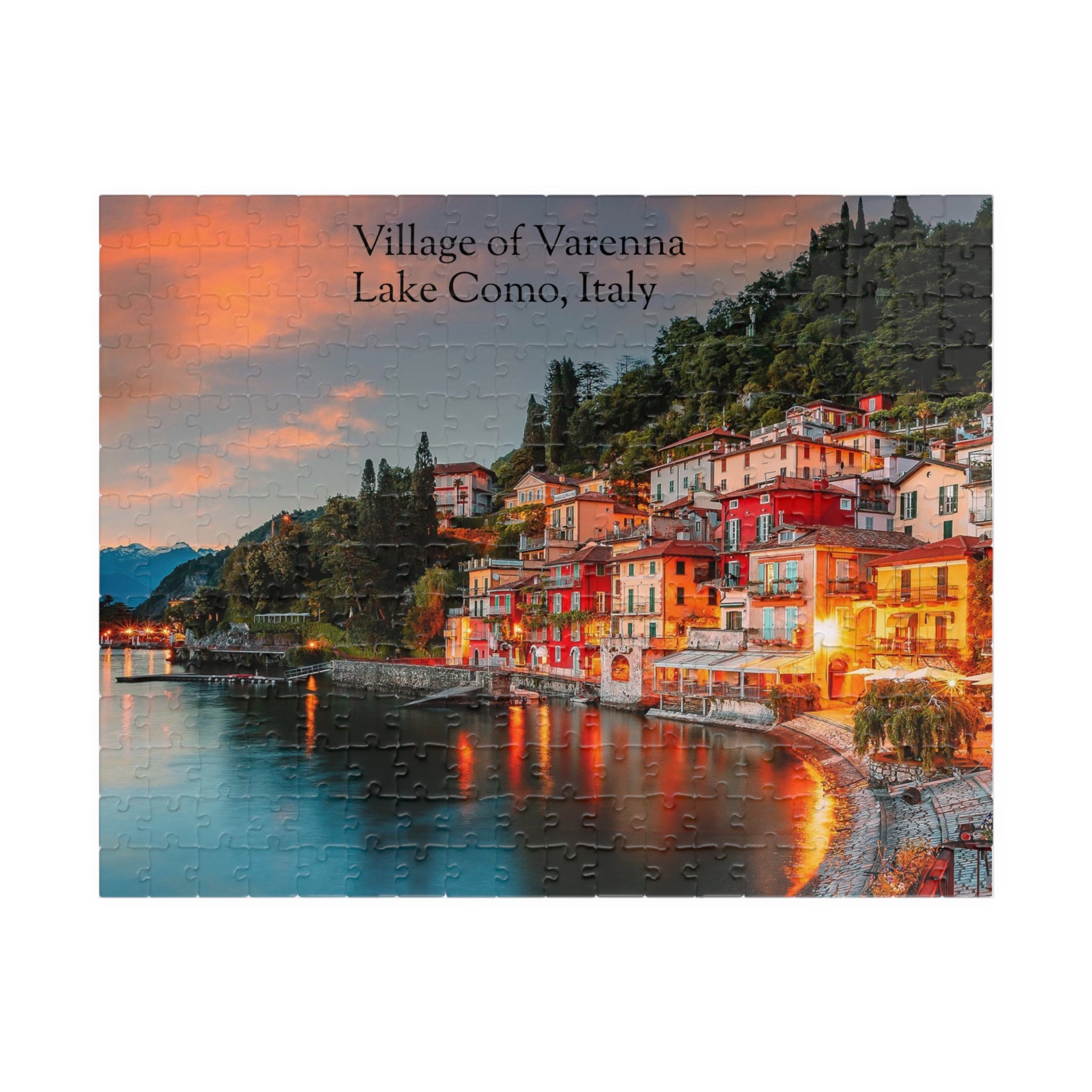 Lake Como Varenna Sunset Jigsaw Puzzle – Scenic Italy 110/252/520/1014-Piece