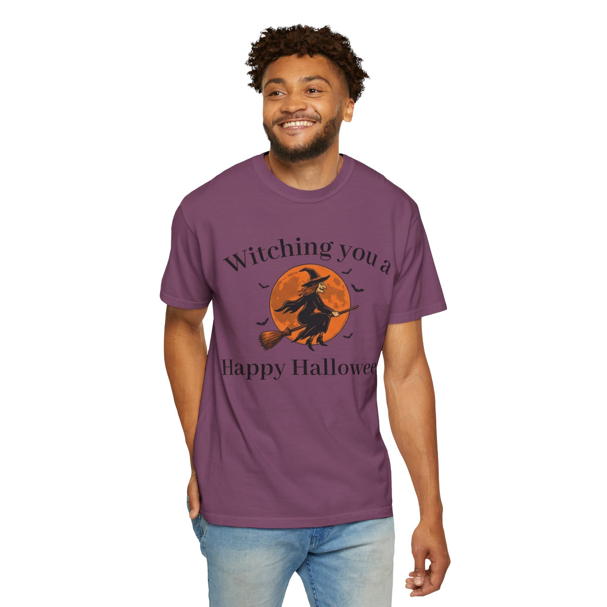 Halloween Witch T-Shirt — "Witching You a Happy Halloween" Graphic Tee