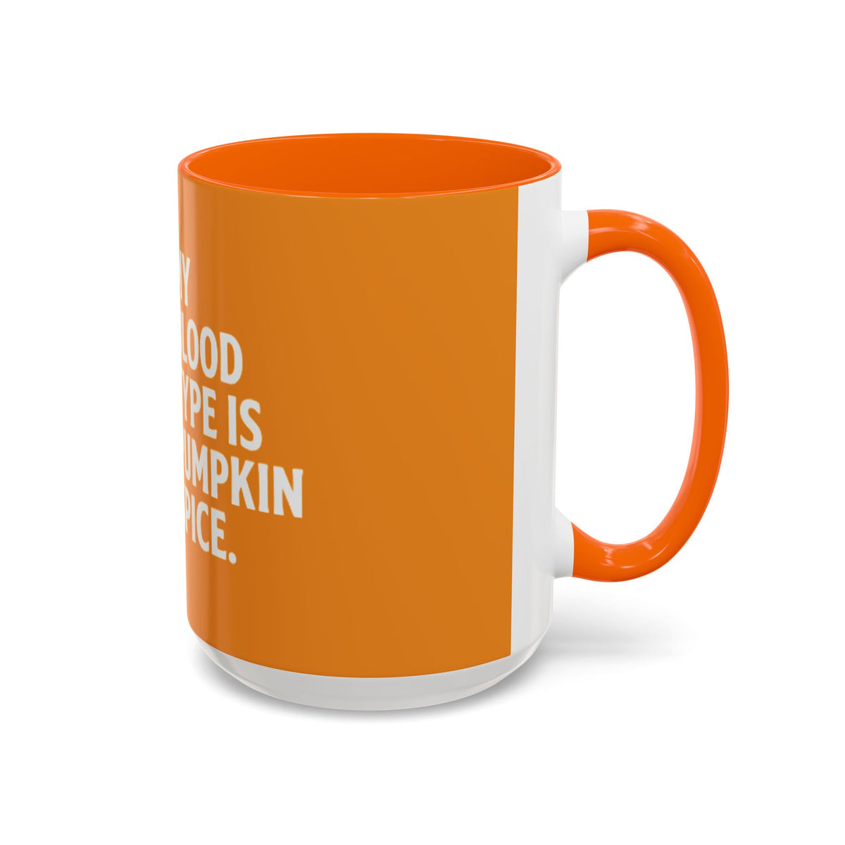Pumpkin Spice Skull Coffee Mug — “My Blood Type Is Pumpkin Spice” Accent Mug