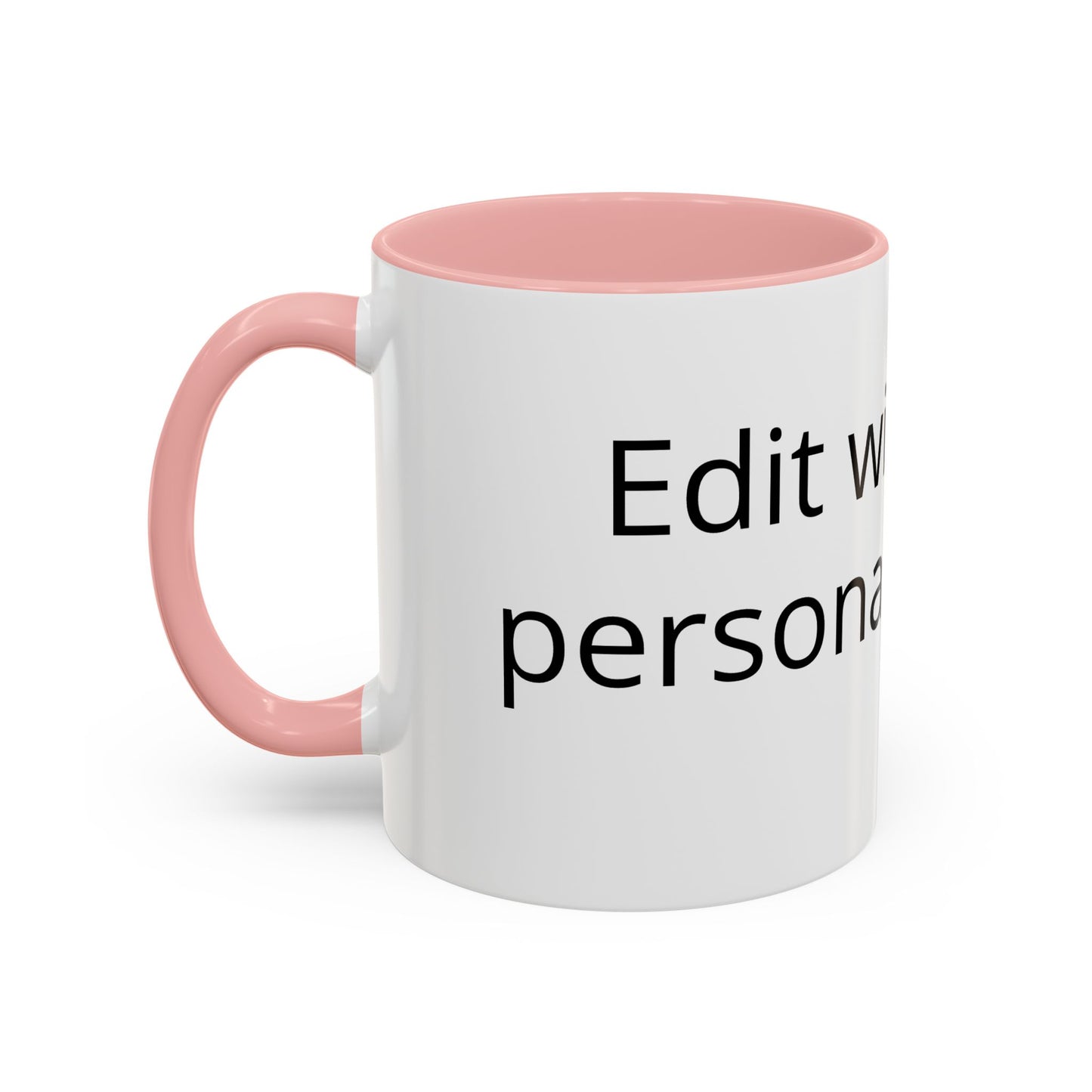 Personalized Accent Coffee Mug — Custom Text Black-Trim 11/15oz