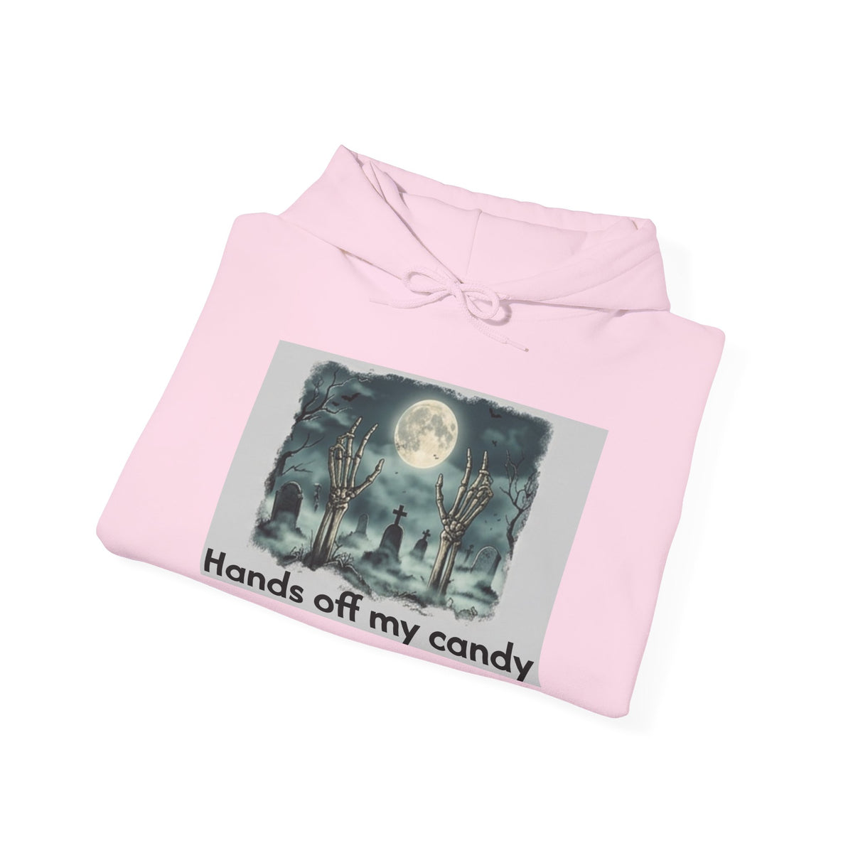 Hoodie — 'Hands Off My Candy' Halloween Moonlit Graveyard Graphic