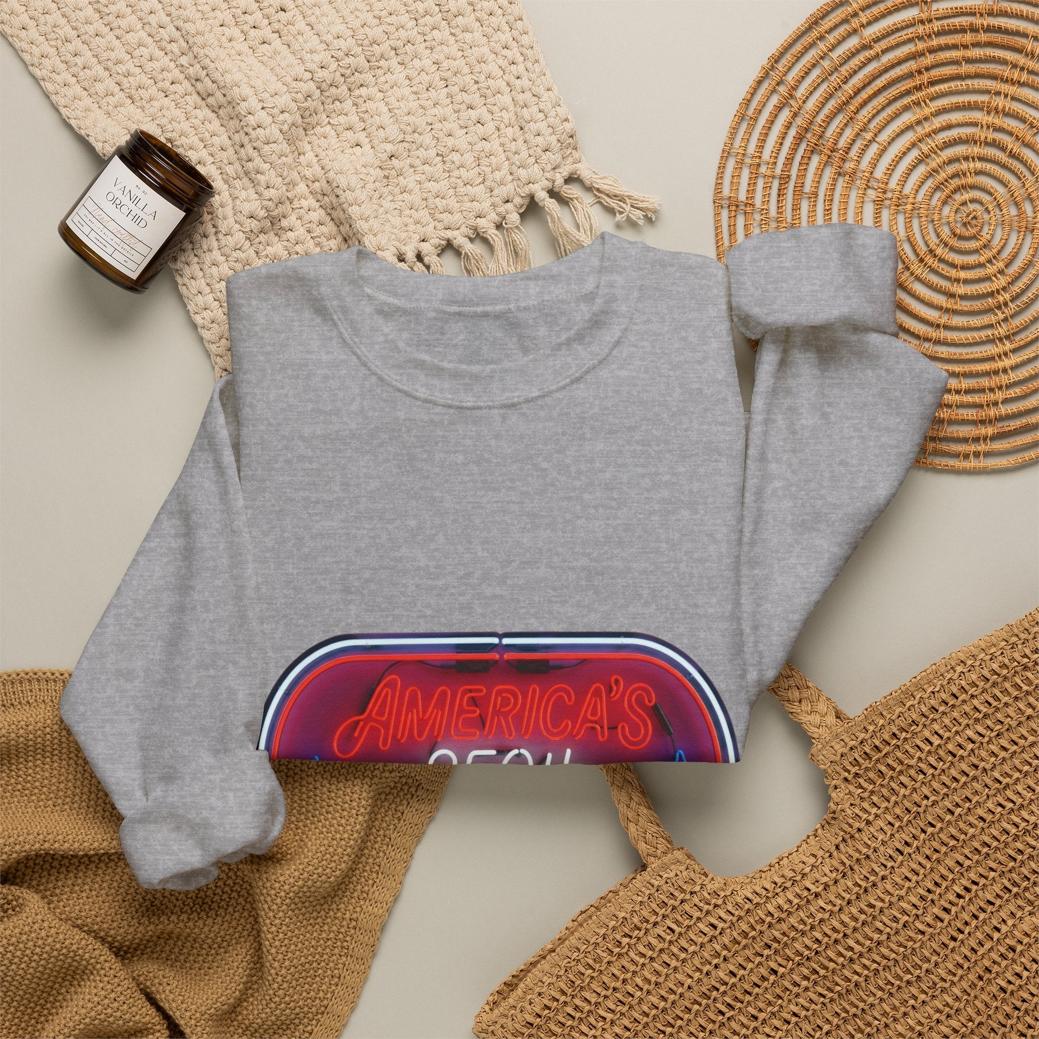 250th Birthday Neon Sign Crewneck Sweatshirt
