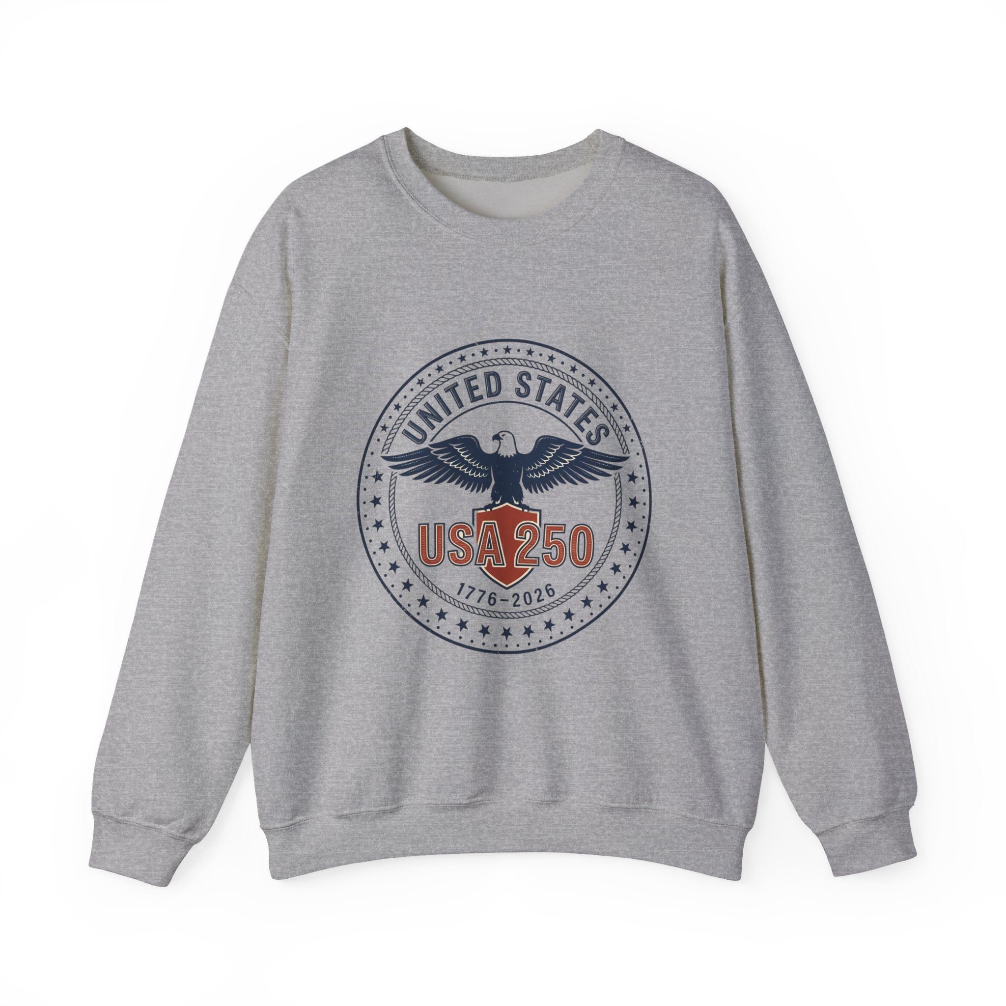 USA 250th Birthday Eagle Crest Crewneck Sweatshirt – United States 1776–2026 Design