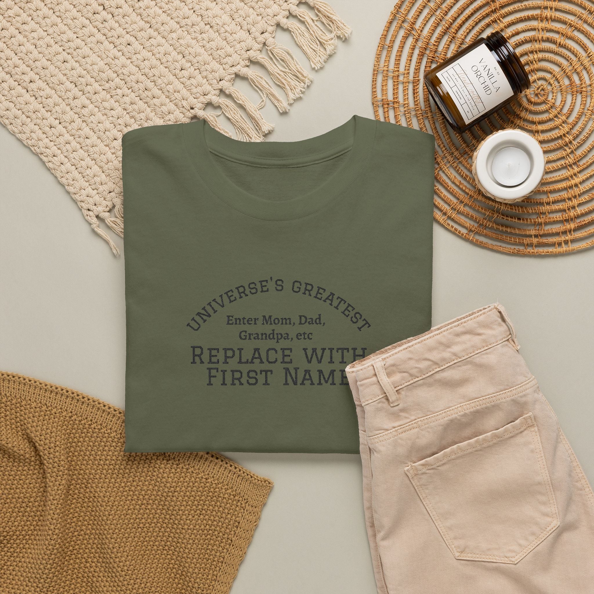 Universe's Greatest Mom, Dad, or More Personalized and Embroidered T-Shirt