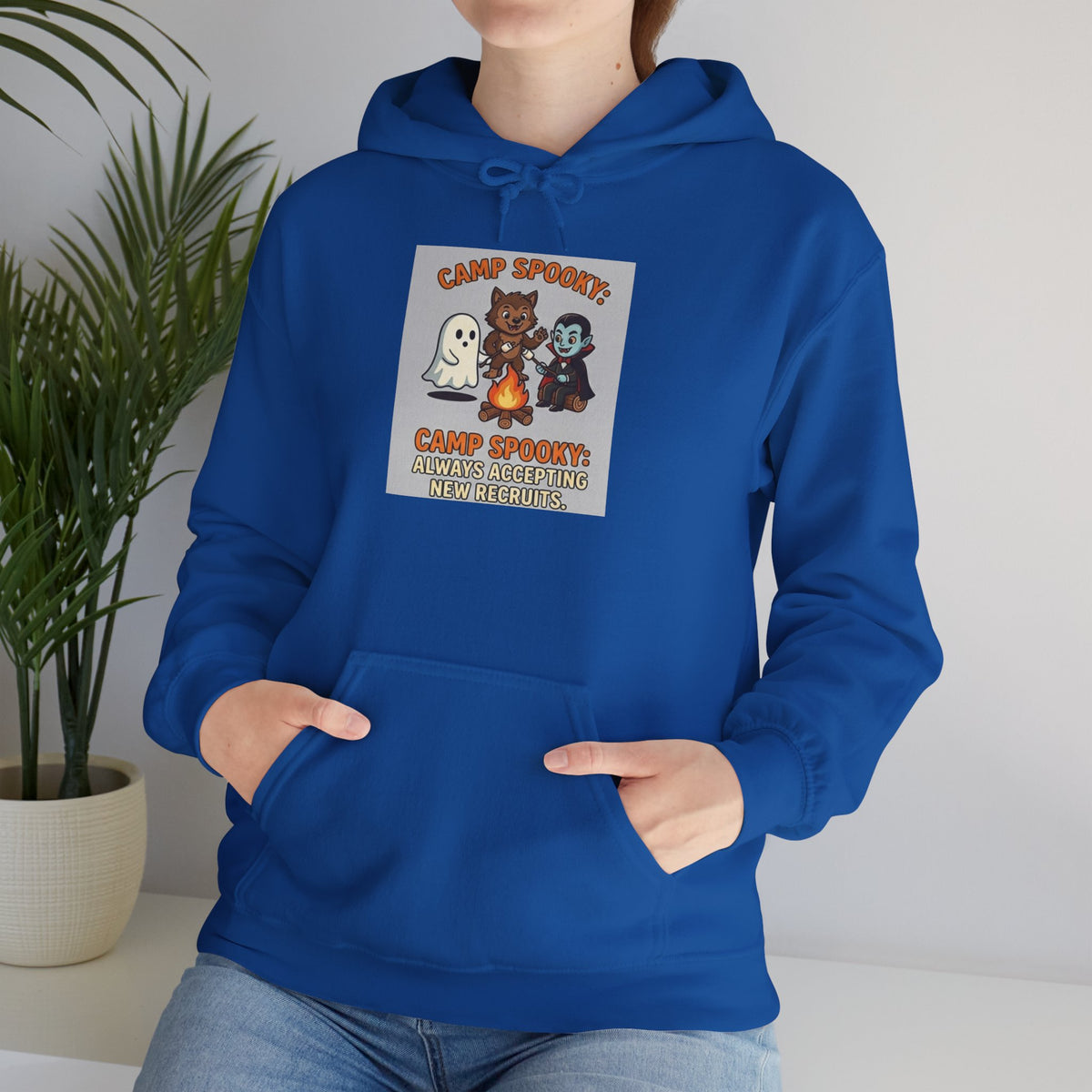 Halloween Camp Ghost Hoodie — "Camp Spooky" Cute Ghosts & Bonfire Sweatshirt