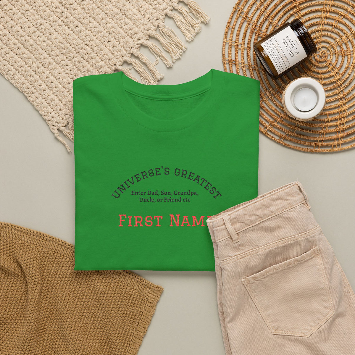Embroidered "Universe's Greatest" Man - Dad, Son, Grandpa, Uncle or more - YOU DECIDE! - Personalized T-Shirt