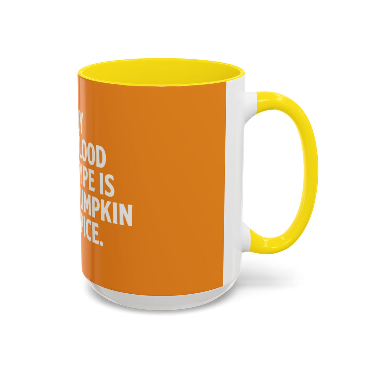 Pumpkin Spice Skull Coffee Mug — “My Blood Type Is Pumpkin Spice” Accent Mug