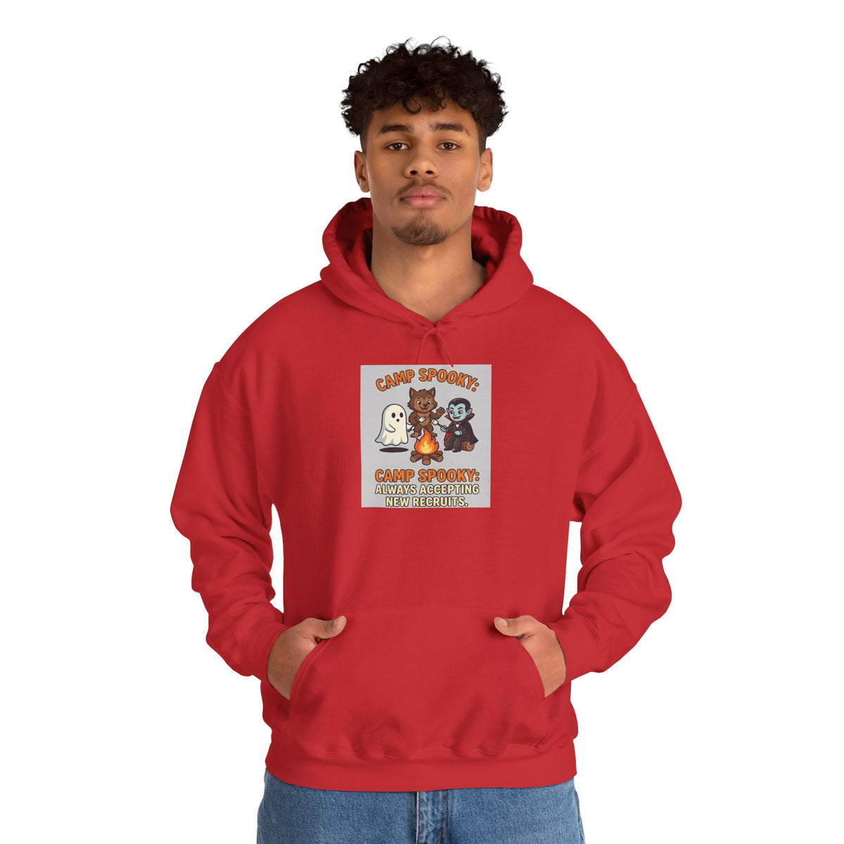 Halloween Camp Ghost Hoodie — "Camp Spooky" Cute Ghosts & Bonfire Sweatshirt
