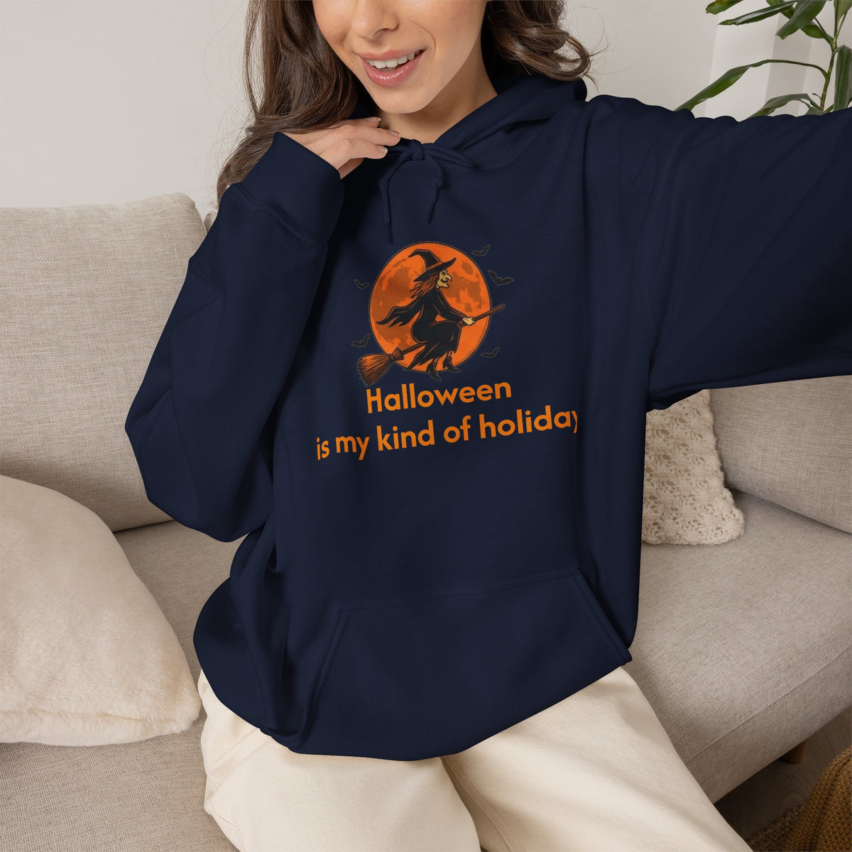 Halloween Hoodie — "Halloween is my kind of holiday" Witch Moon Sweatshirt