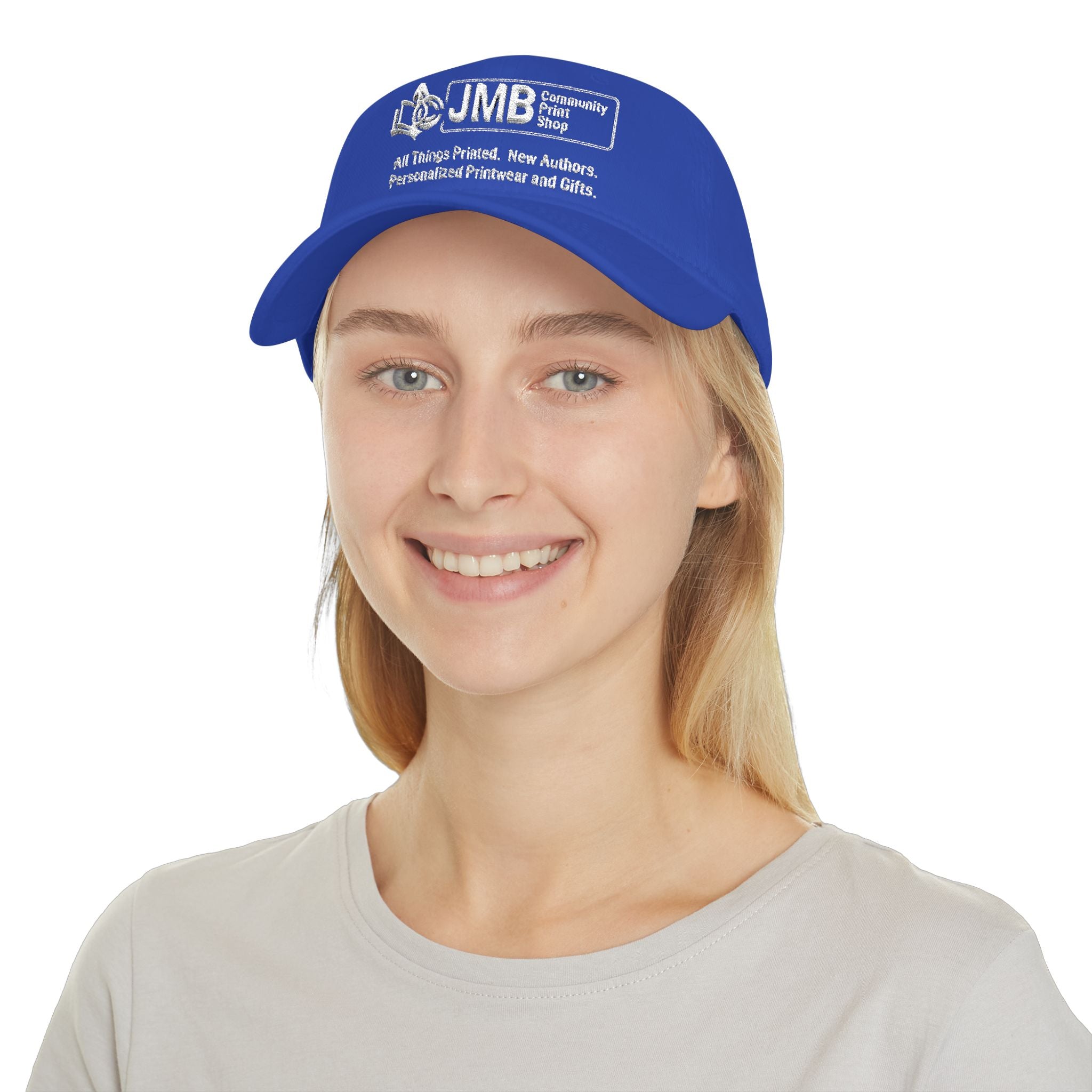 DYW - Embroidered Low Profile Baseball Cap — JMB Community Print Shop White Logo Hat
