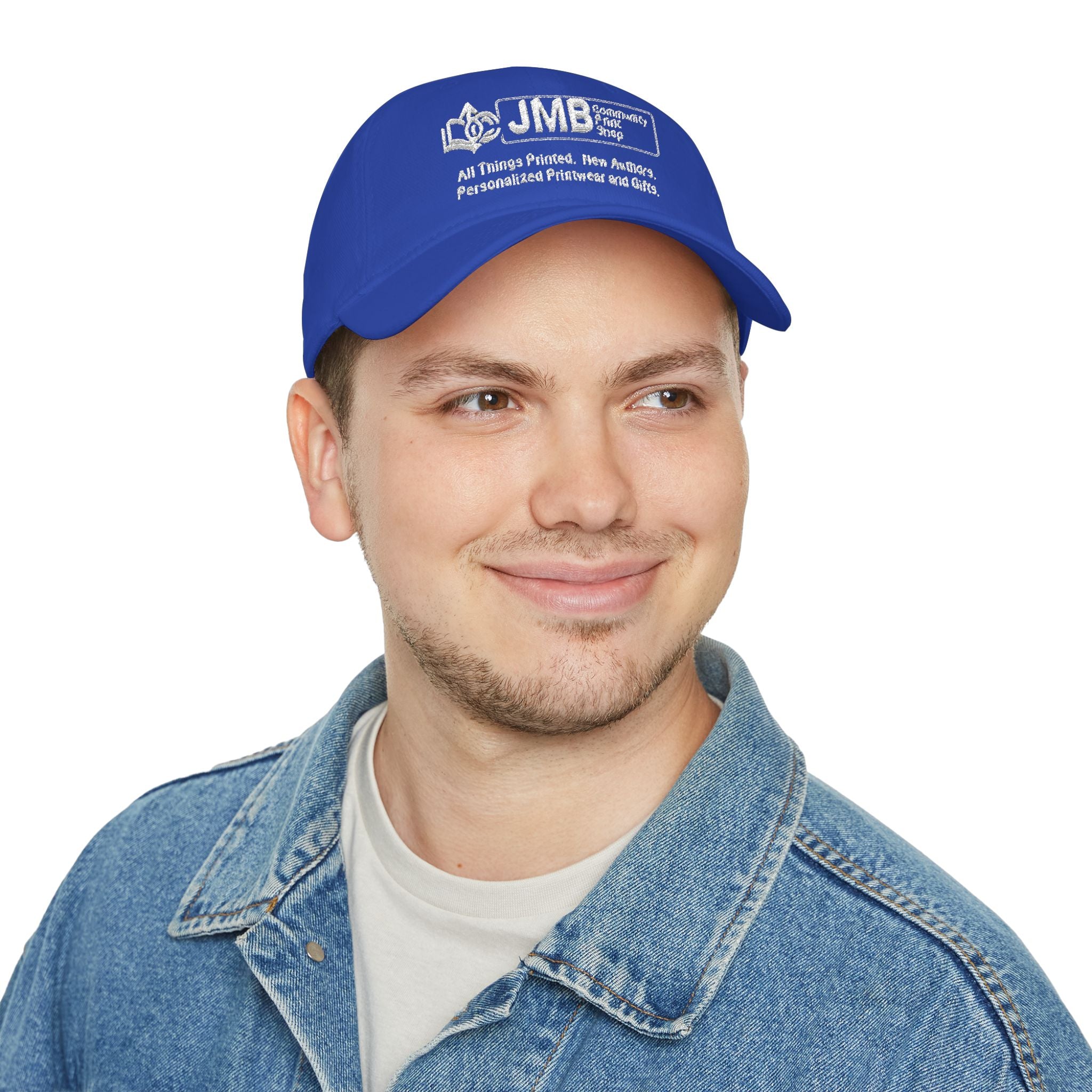DYW - Embroidered Low Profile Baseball Cap — JMB Community Print Shop White Logo Hat