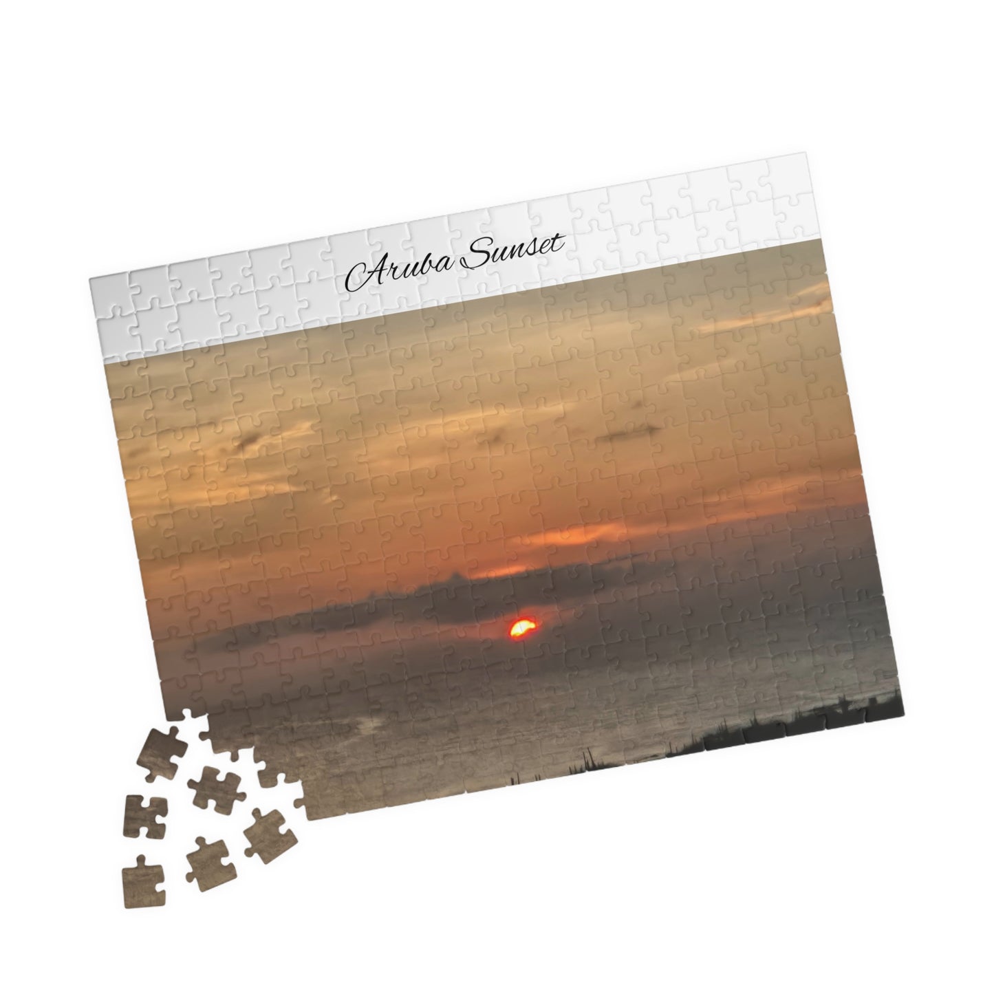 Aruba Sunset Over Ocean Puzzle — Scenic Beach Sunset Jigsaw (110–1014 pcs)