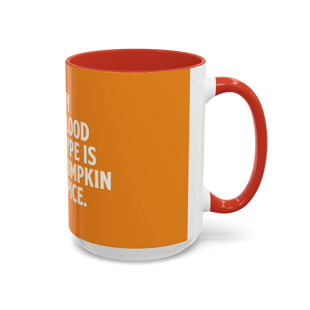 Pumpkin Spice Skull Coffee Mug — “My Blood Type Is Pumpkin Spice” Accent Mug