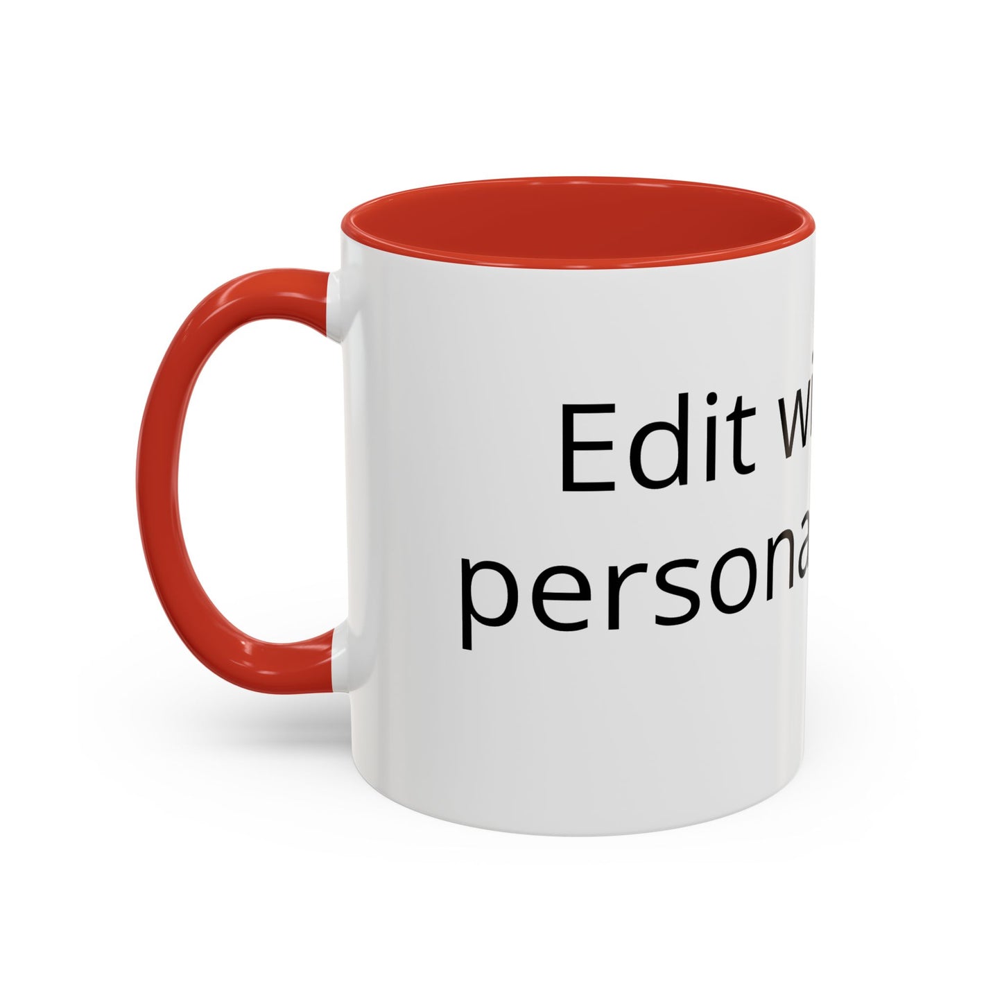 Personalized Accent Coffee Mug — Custom Text Black-Trim 11/15oz