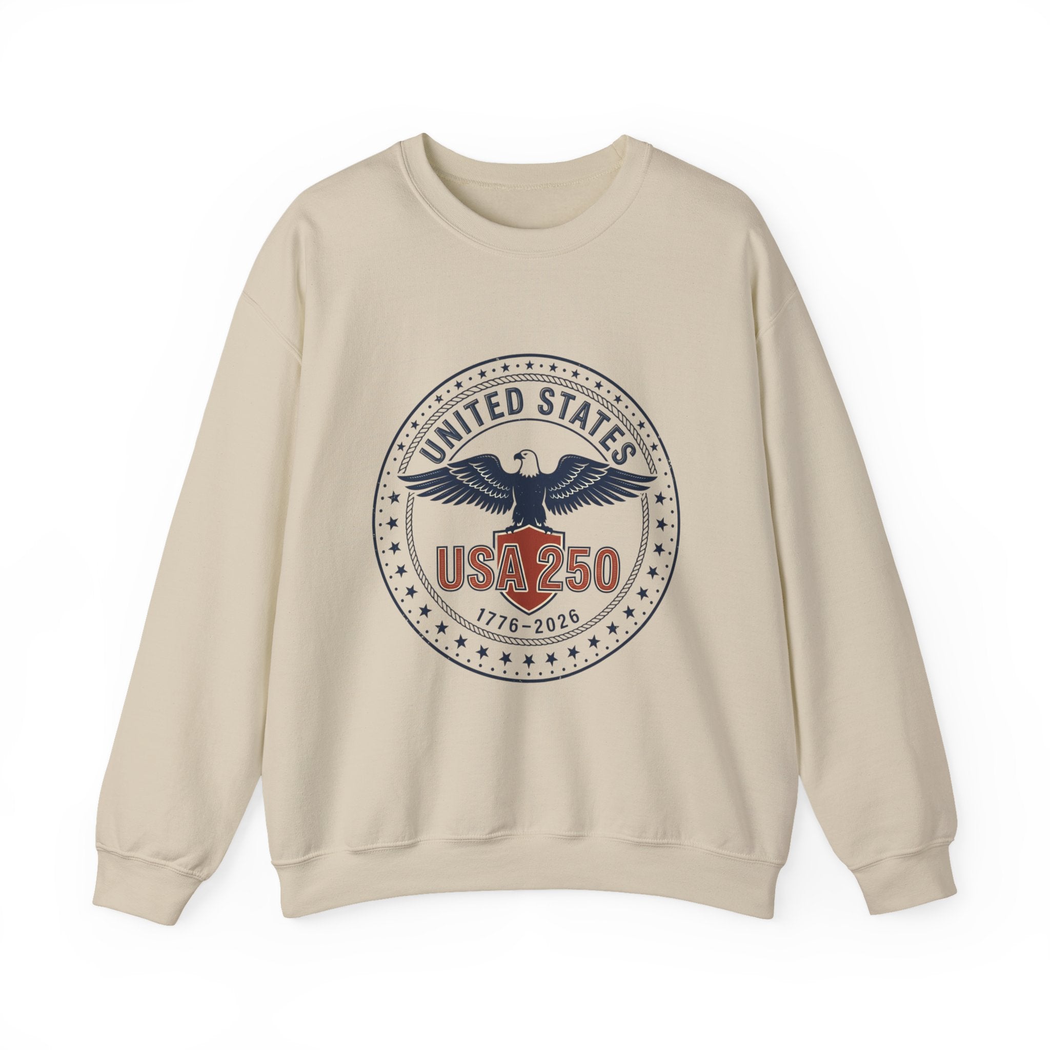 USA 250th Birthday Eagle Crest Crewneck Sweatshirt – United States 1776–2026 Design