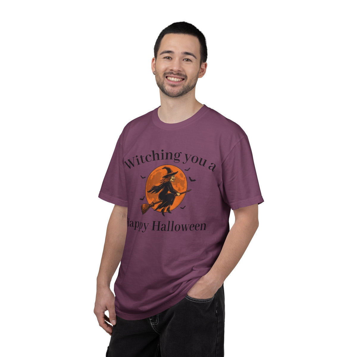 Halloween Witch T-Shirt — "Witching You a Happy Halloween" Graphic Tee