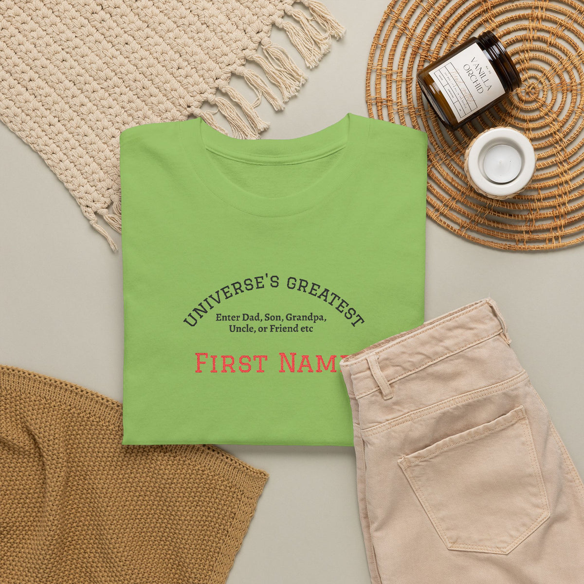 Embroidered "Universe's Greatest" Man - Dad, Son, Grandpa, Uncle or more - YOU DECIDE! - Personalized T-Shirt