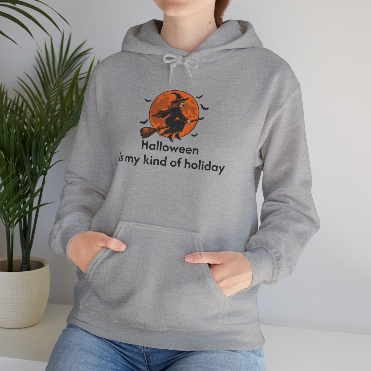 Halloween Hoodie — "Halloween is my kind of holiday" Witch Moon Sweatshirt